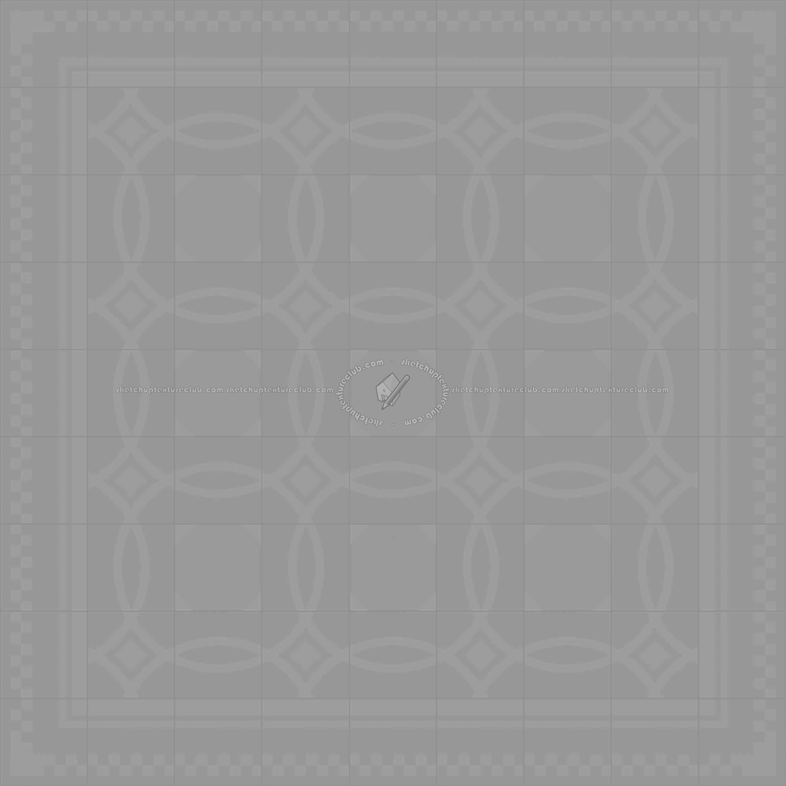 Textures   -   ARCHITECTURE   -   TILES INTERIOR   -   Cement - Encaustic   -   Cement  - Cement concrete tile texture seamless 13355 - Displacement