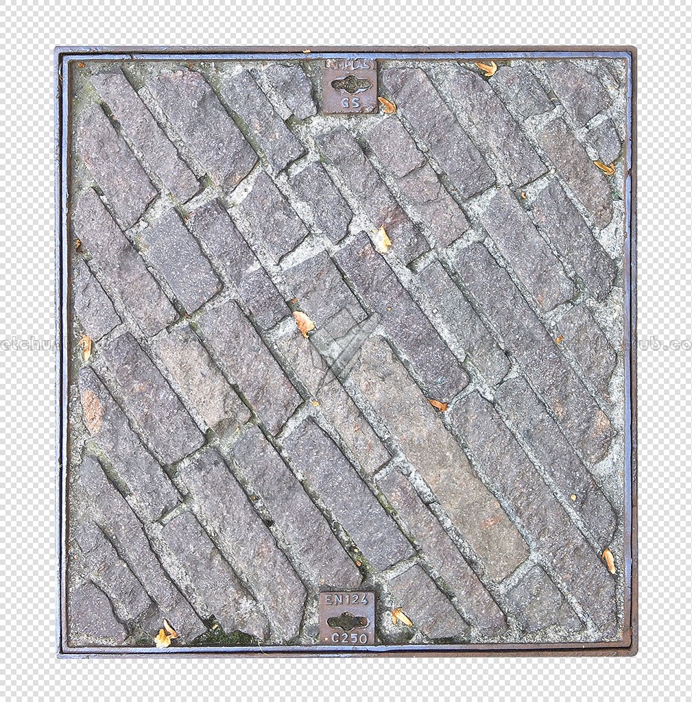 Textures   -   ARCHITECTURE   -   ROADS   -   Street elements  - Cobblestone manhole texture 20541