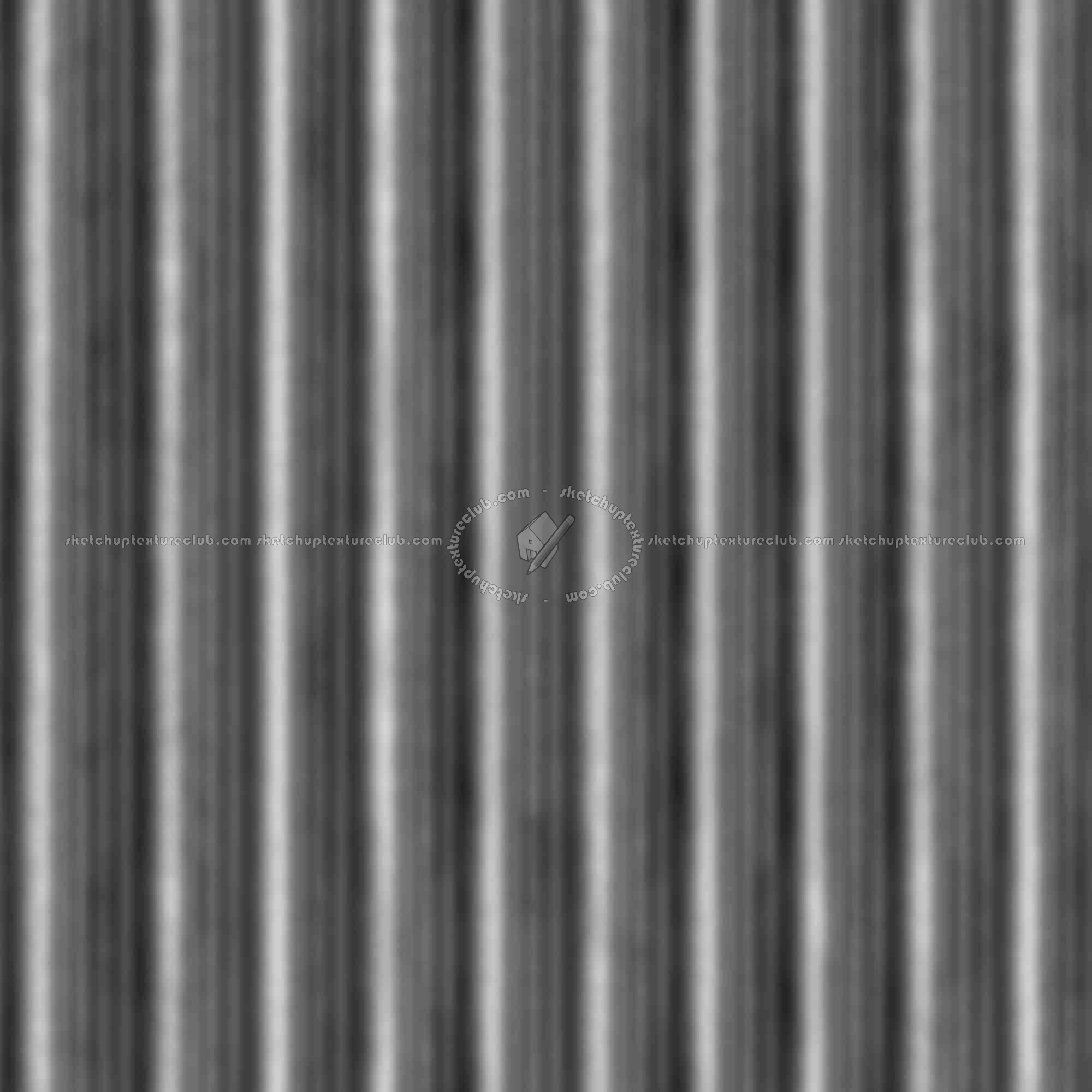Textures   -   MATERIALS   -   METALS   -   Corrugated  - Corrugated metal texture seamless 09959 - Displacement
