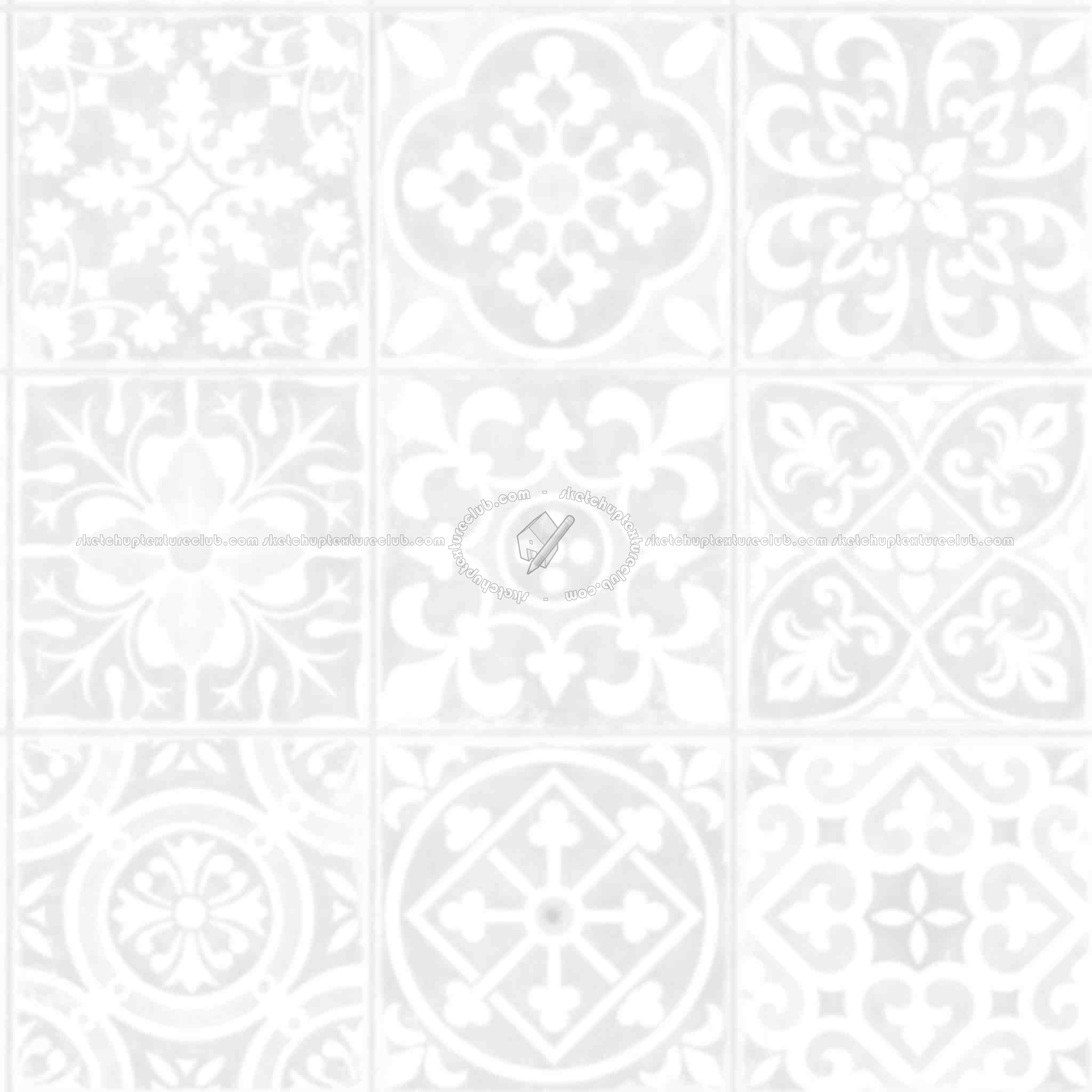 Textures   -   FREE PBR TEXTURES  - Patchwork ceramic tiles PBR texture seamless 21918 - Ambient occlusion