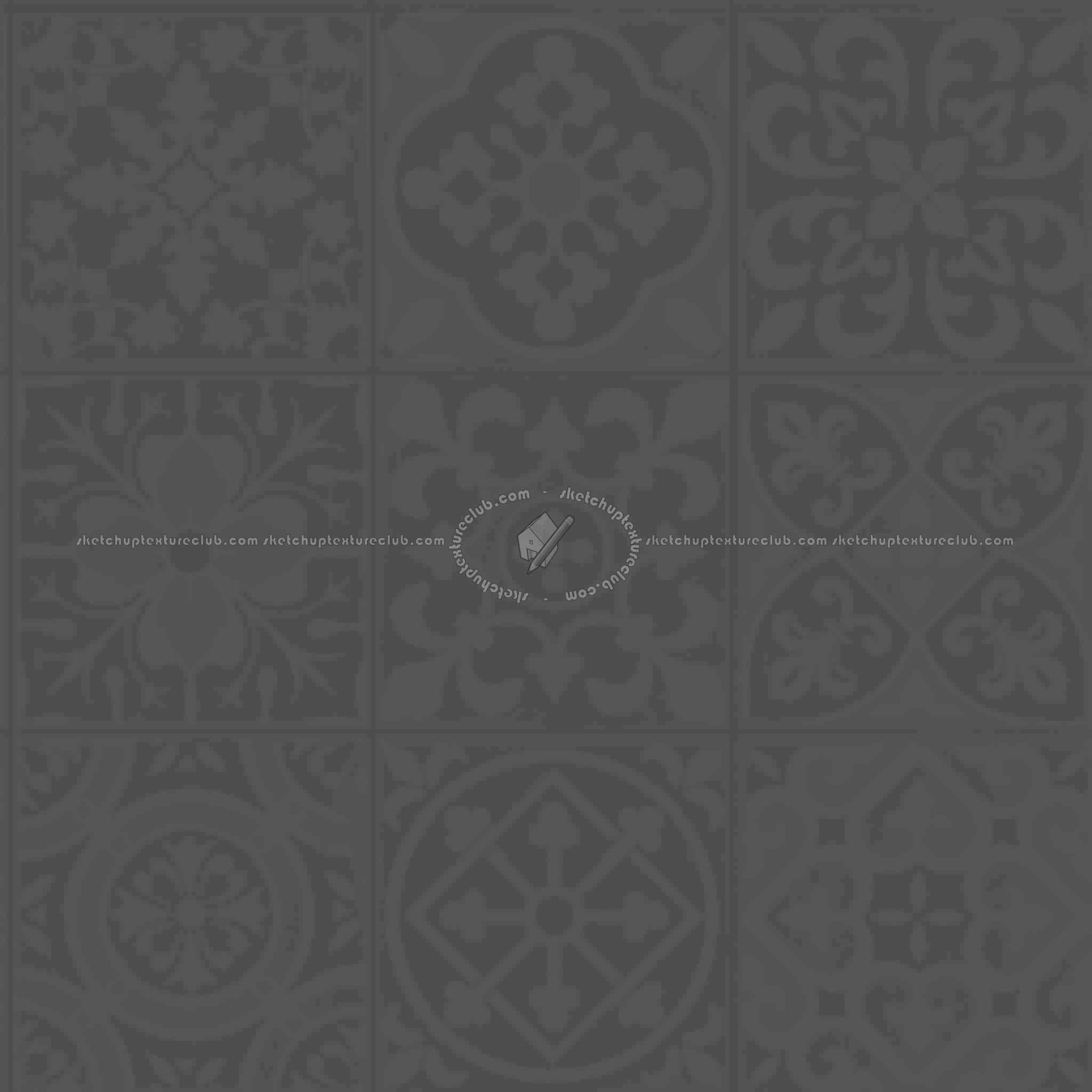 Textures   -   FREE PBR TEXTURES  - Patchwork ceramic tiles PBR texture seamless 21918 - Displacement