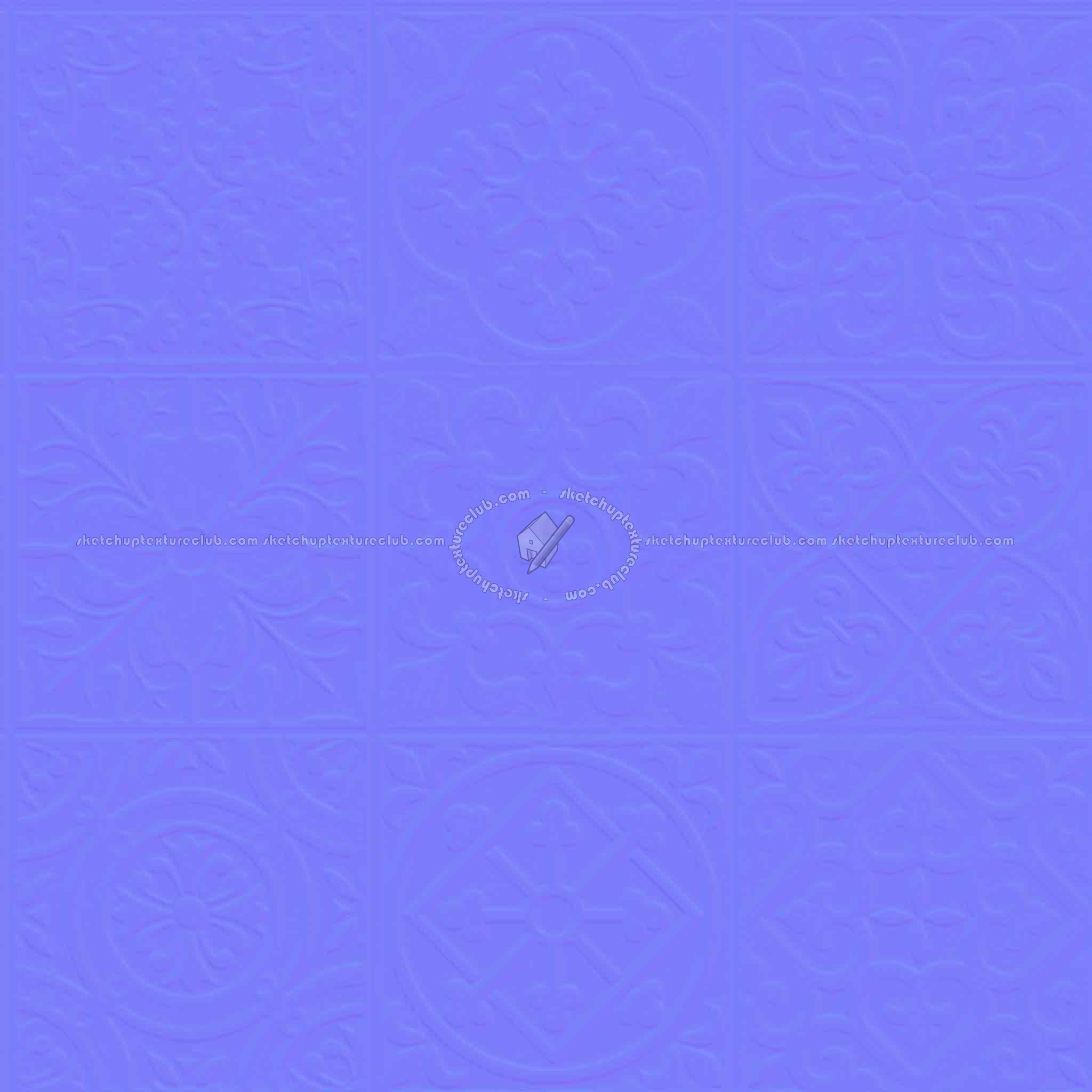 Textures   -   FREE PBR TEXTURES  - Patchwork ceramic tiles PBR texture seamless 21918 - Normal