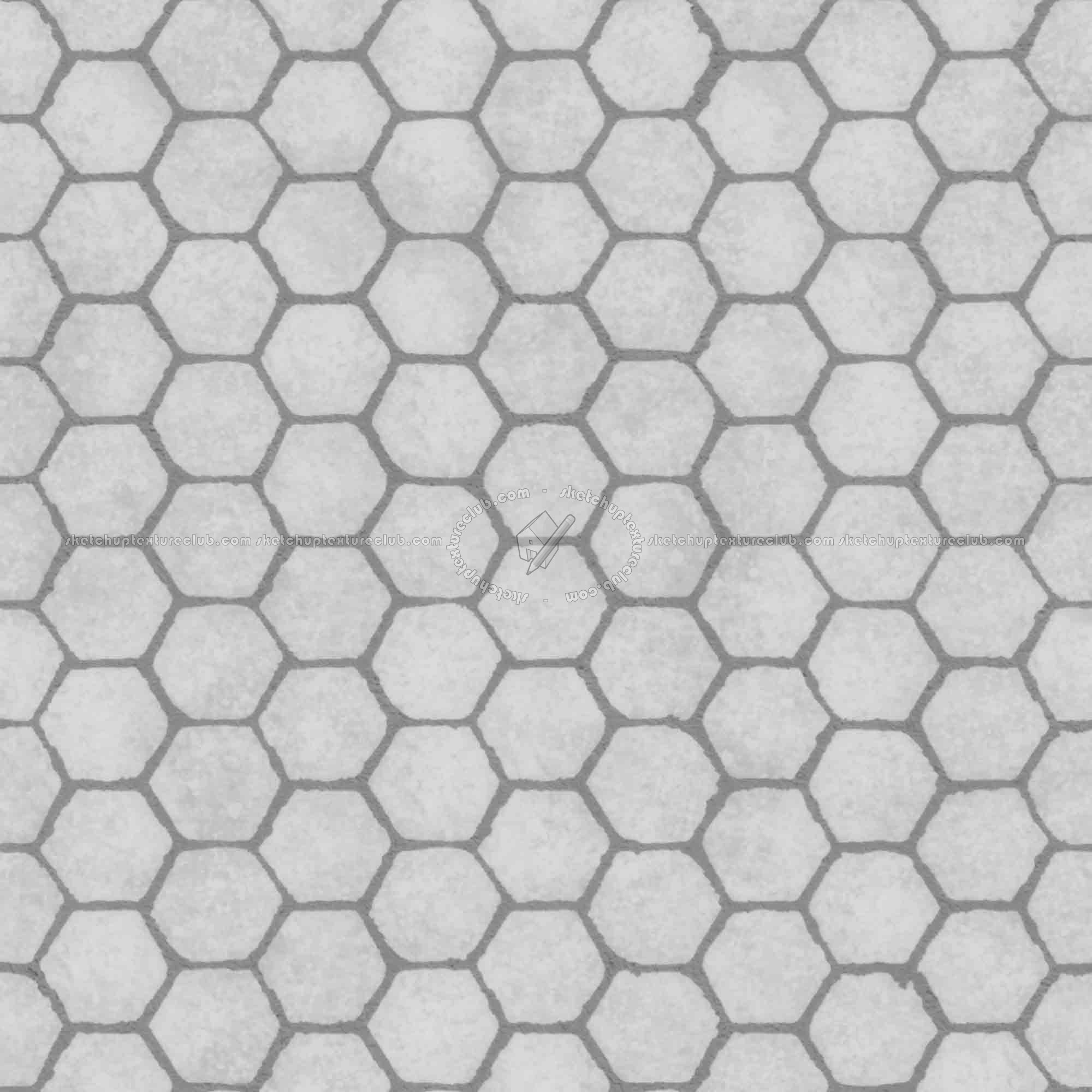 Textures   -   ARCHITECTURE   -   PAVING OUTDOOR   -   Hexagonal  - Terracotta paving outdoor hexagonal texture seamless 06023 - Displacement