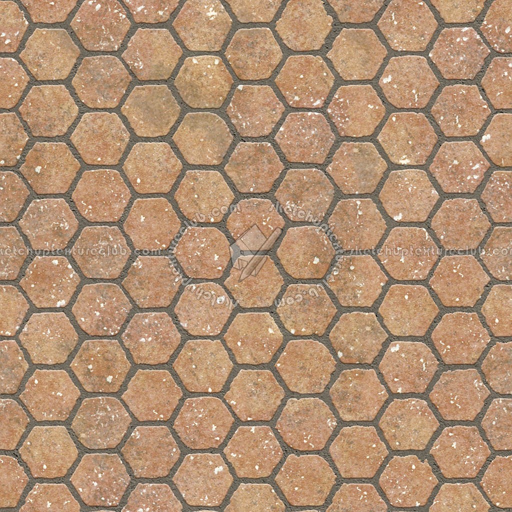 Textures   -   ARCHITECTURE   -   PAVING OUTDOOR   -   Hexagonal  - Terracotta paving outdoor hexagonal texture seamless 06023 (seamless)