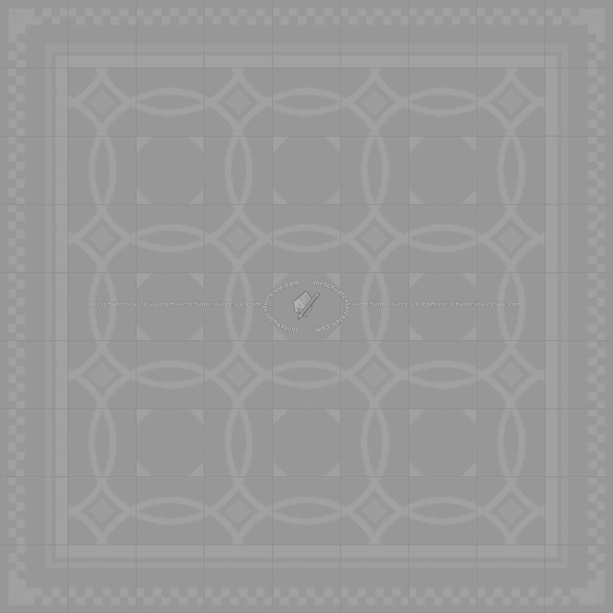 Textures   -   ARCHITECTURE   -   TILES INTERIOR   -   Cement - Encaustic   -   Cement  - Cement concrete tile texture seamless 13357 - Displacement