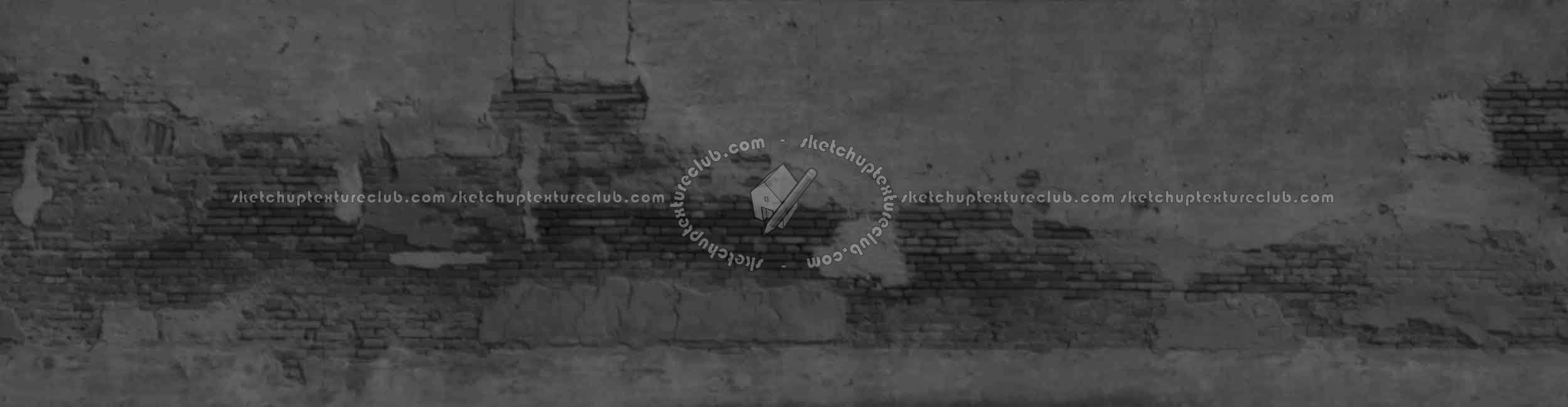 Textures   -   ARCHITECTURE   -   BRICKS   -   Damaged bricks  - Old damaged bricks texture horizontal seamless 18100 - Displacement