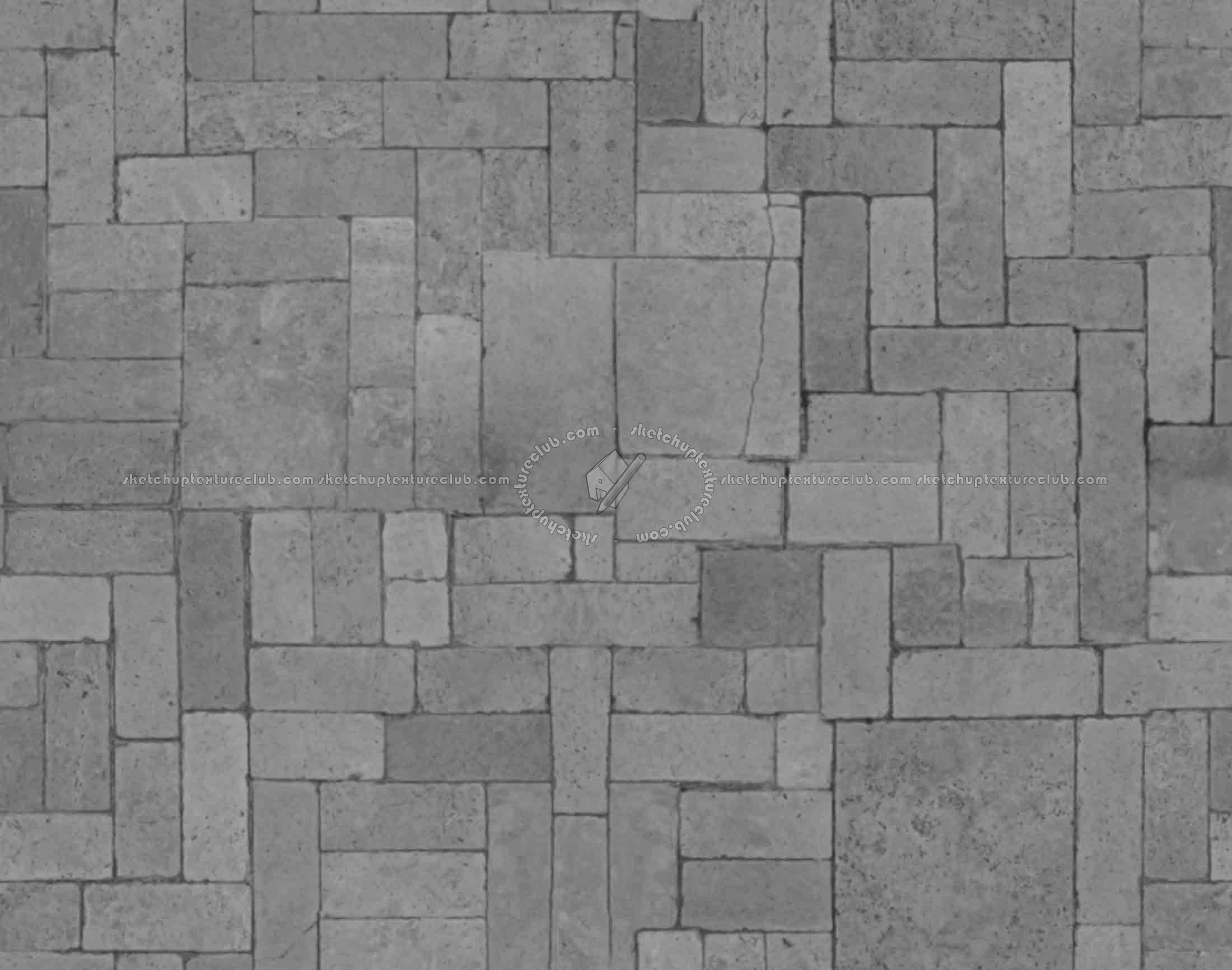 Textures   -   ARCHITECTURE   -   PAVING OUTDOOR   -   Pavers stone   -   Blocks mixed  - Pavers stone mixed size texture seamless 06130 - Displacement