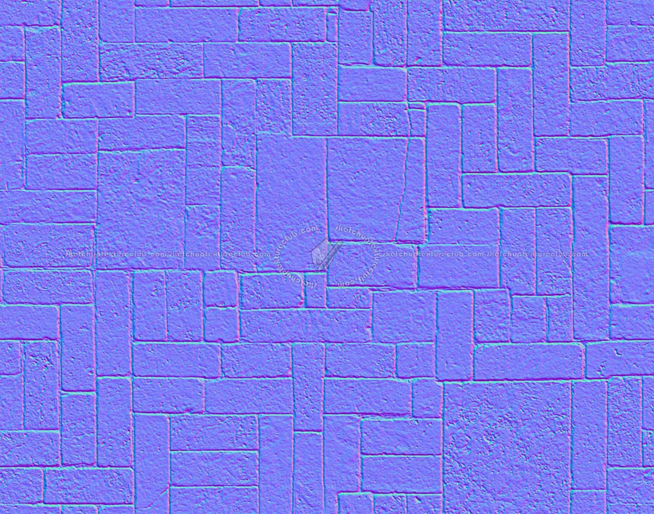 Textures   -   ARCHITECTURE   -   PAVING OUTDOOR   -   Pavers stone   -   Blocks mixed  - Pavers stone mixed size texture seamless 06130 - Normal