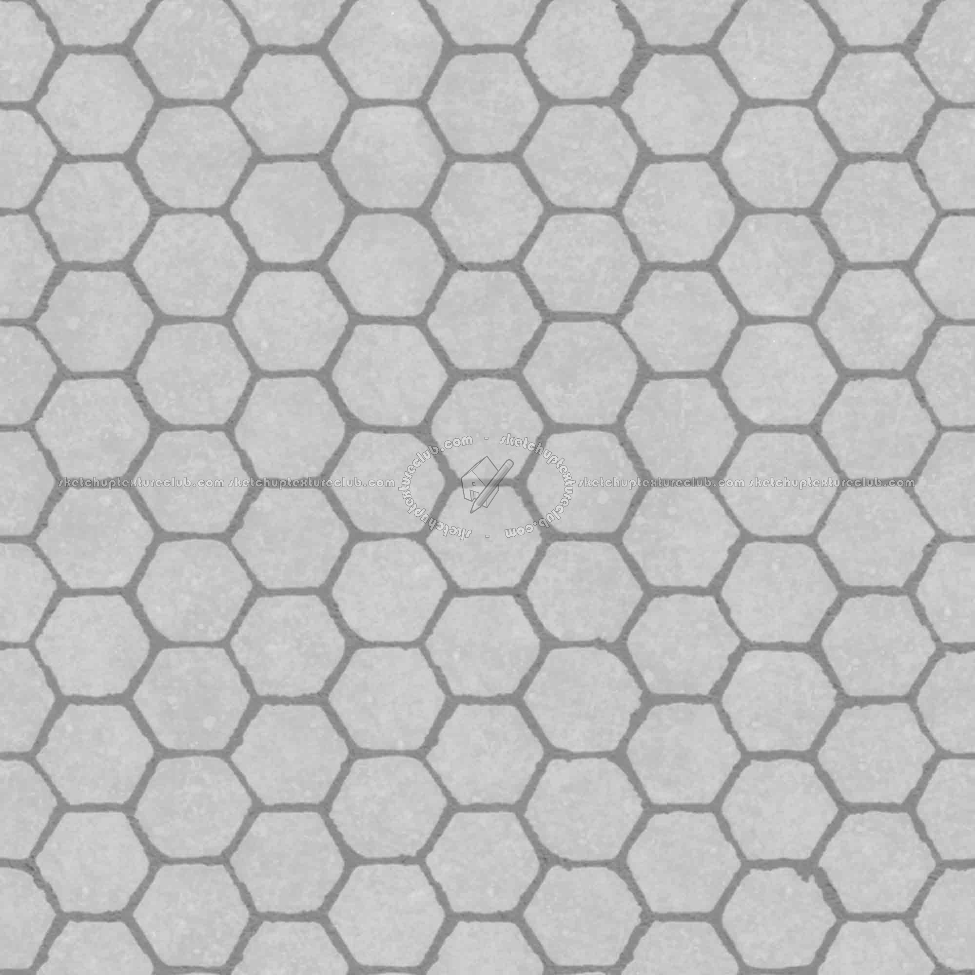 Textures   -   ARCHITECTURE   -   PAVING OUTDOOR   -   Hexagonal  - Terracotta paving outdoor hexagonal texture seamless 06024 - Displacement