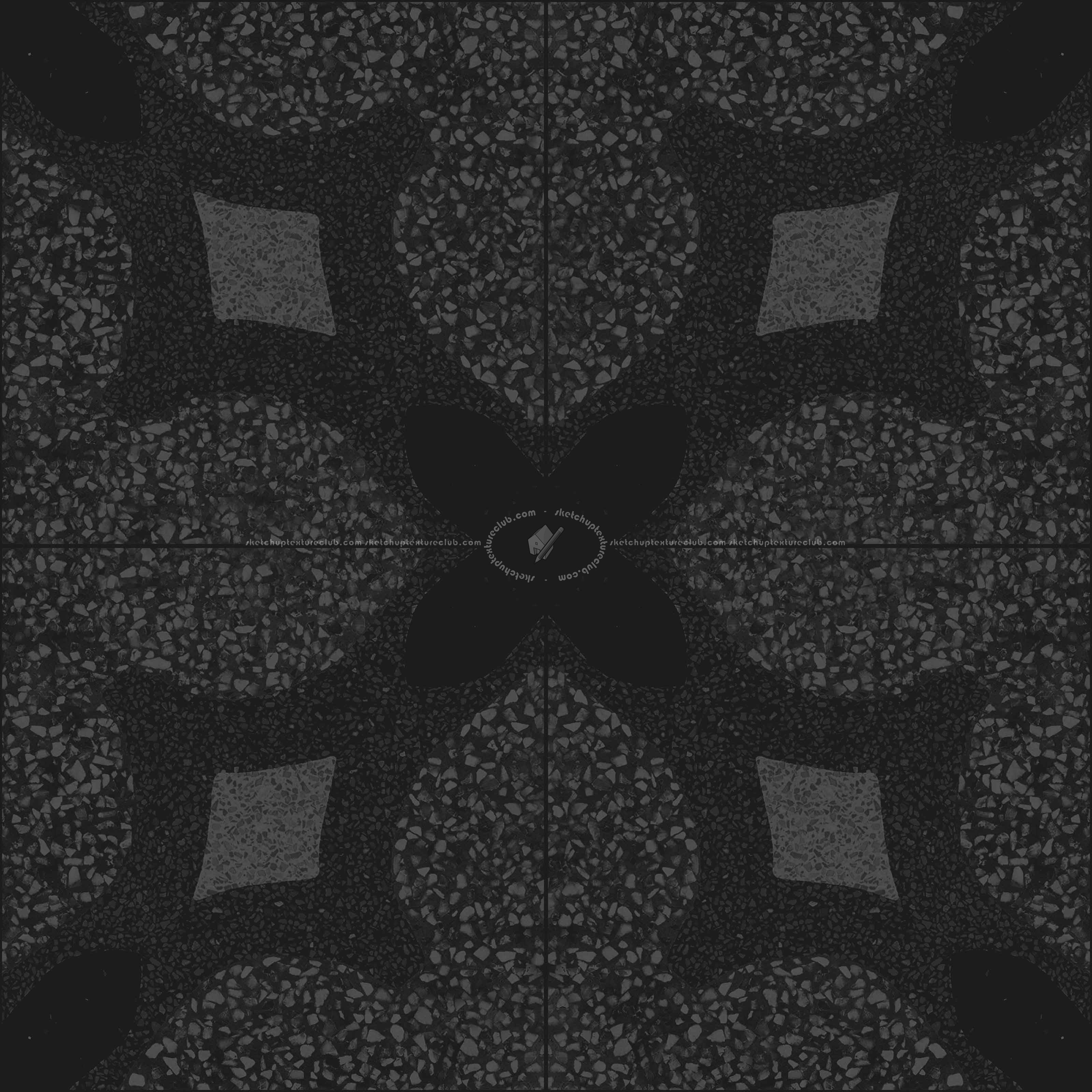 Textures   -   ARCHITECTURE   -   TILES INTERIOR   -   Terrazzo  - terrazzo cementine tiles pbr texture seamless 22103 - Specular