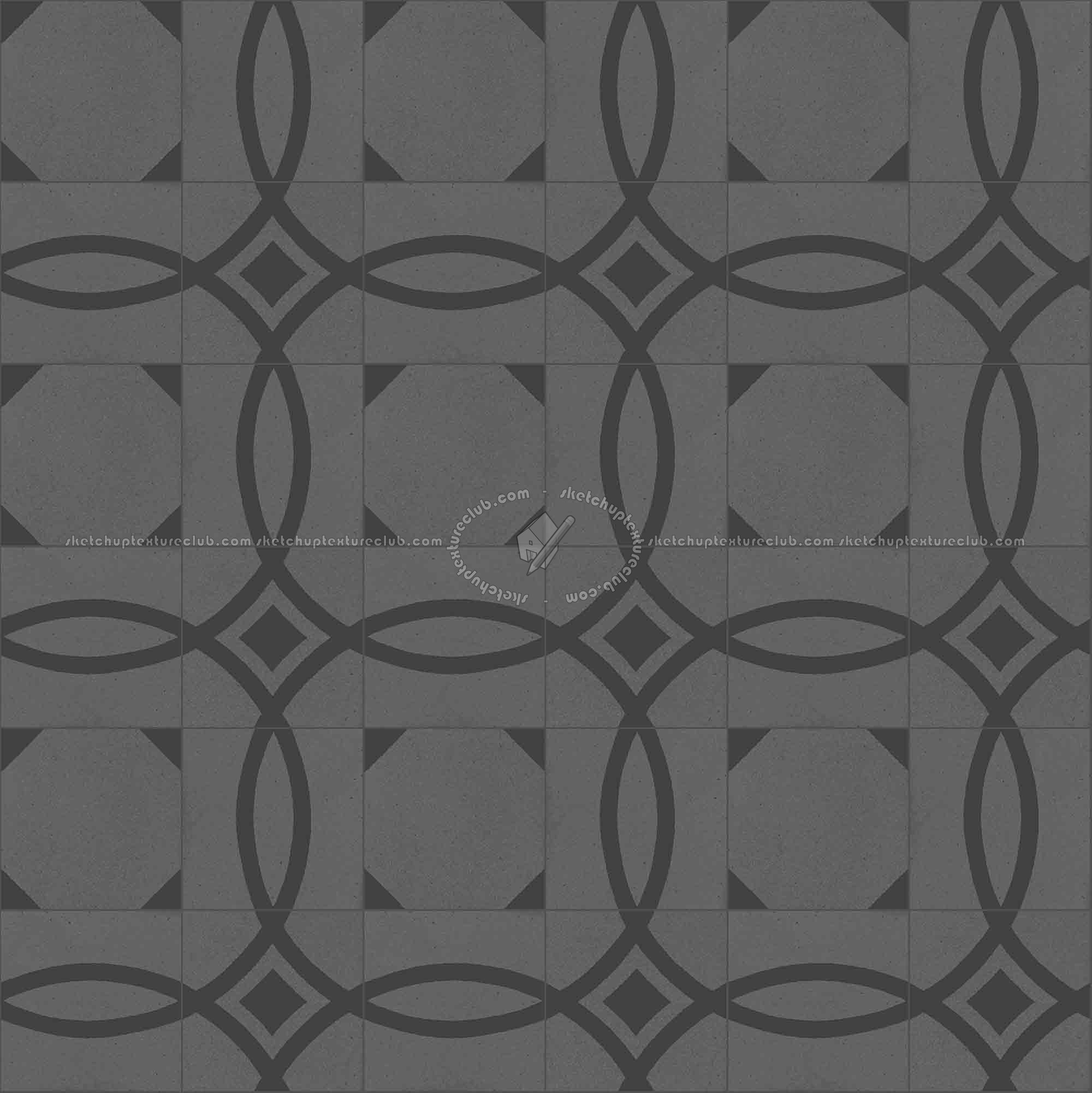 Textures   -   ARCHITECTURE   -   TILES INTERIOR   -   Cement - Encaustic   -   Cement  - Cement concrete tile texture seamless 13358 - Specular