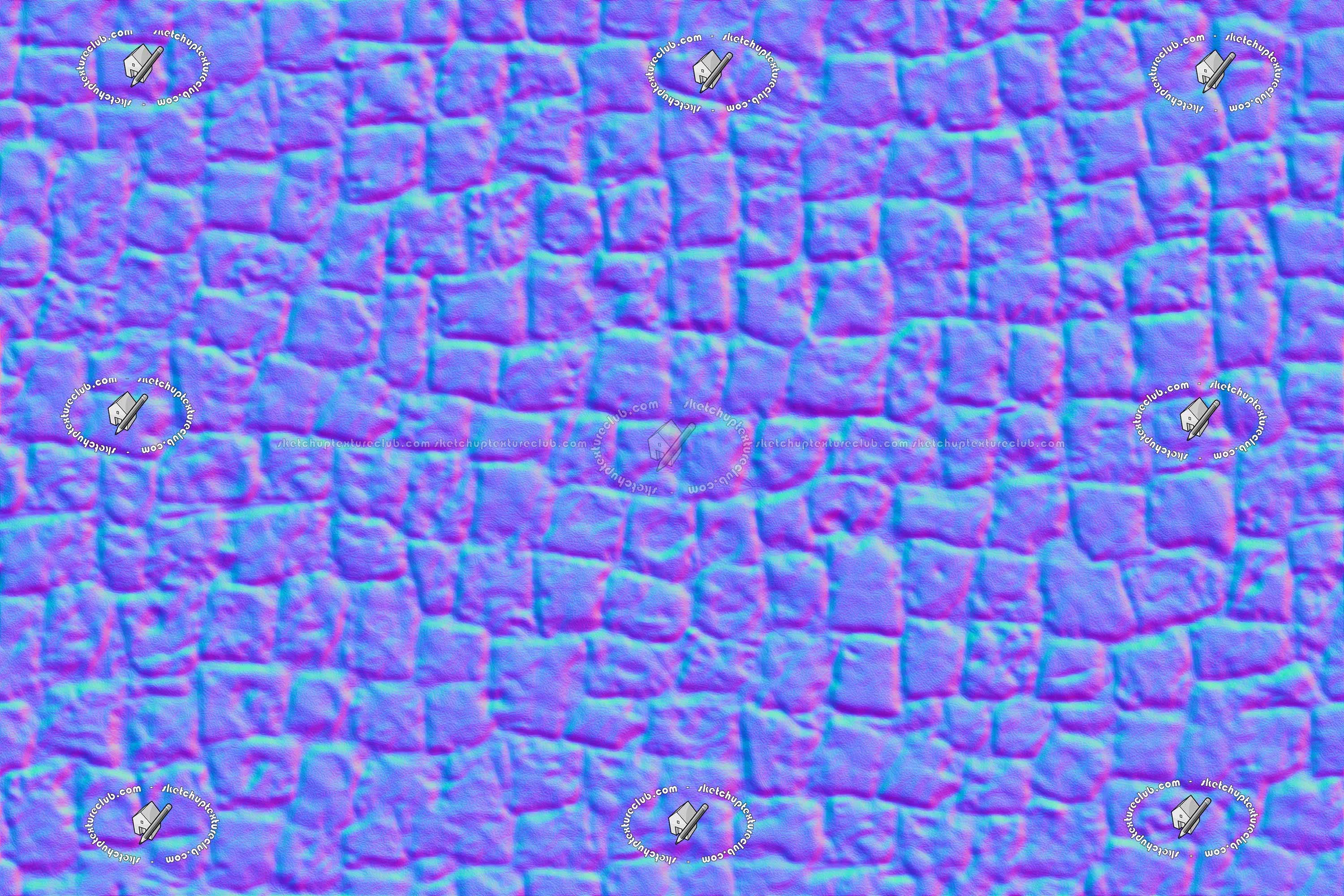 Textures   -   ARCHITECTURE   -   ROADS   -   Paving streets   -   Damaged cobble  - Dirt street paving cobblestone texture seamless 17016 - Normal