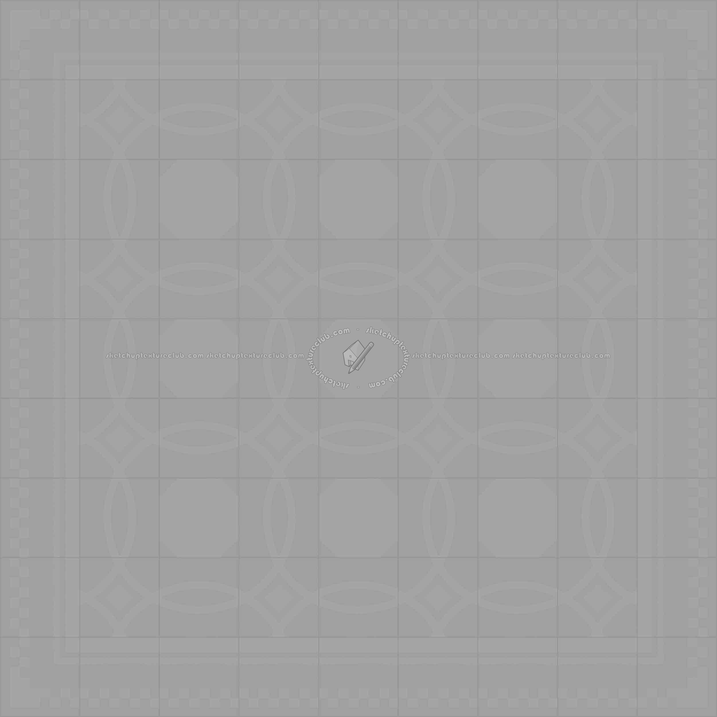 Textures   -   ARCHITECTURE   -   TILES INTERIOR   -   Cement - Encaustic   -   Cement  - Cement concrete tile texture seamless 13359 - Displacement