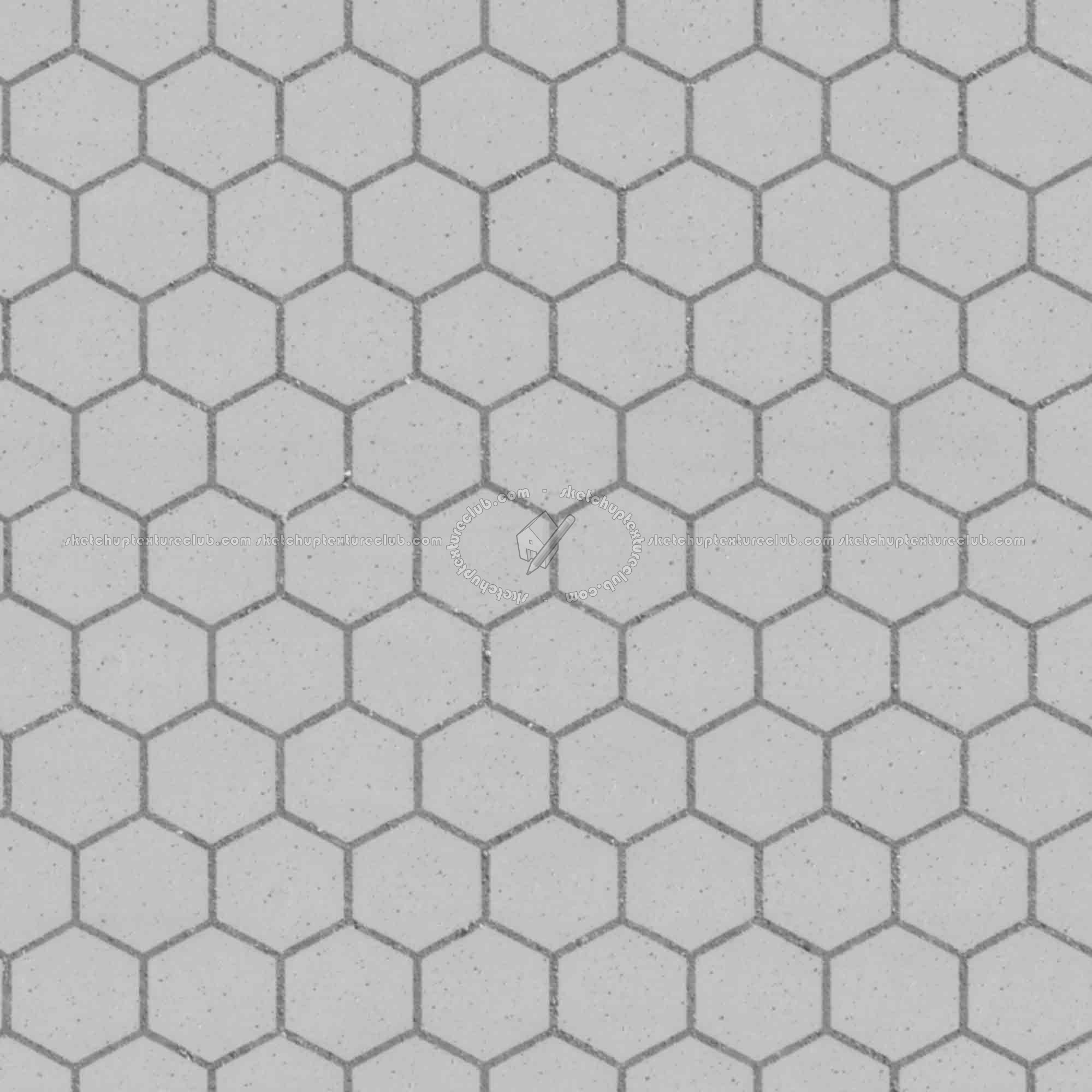 Textures   -   ARCHITECTURE   -   PAVING OUTDOOR   -   Hexagonal  - Terracotta paving outdoor hexagonal texture seamless 06026 - Displacement