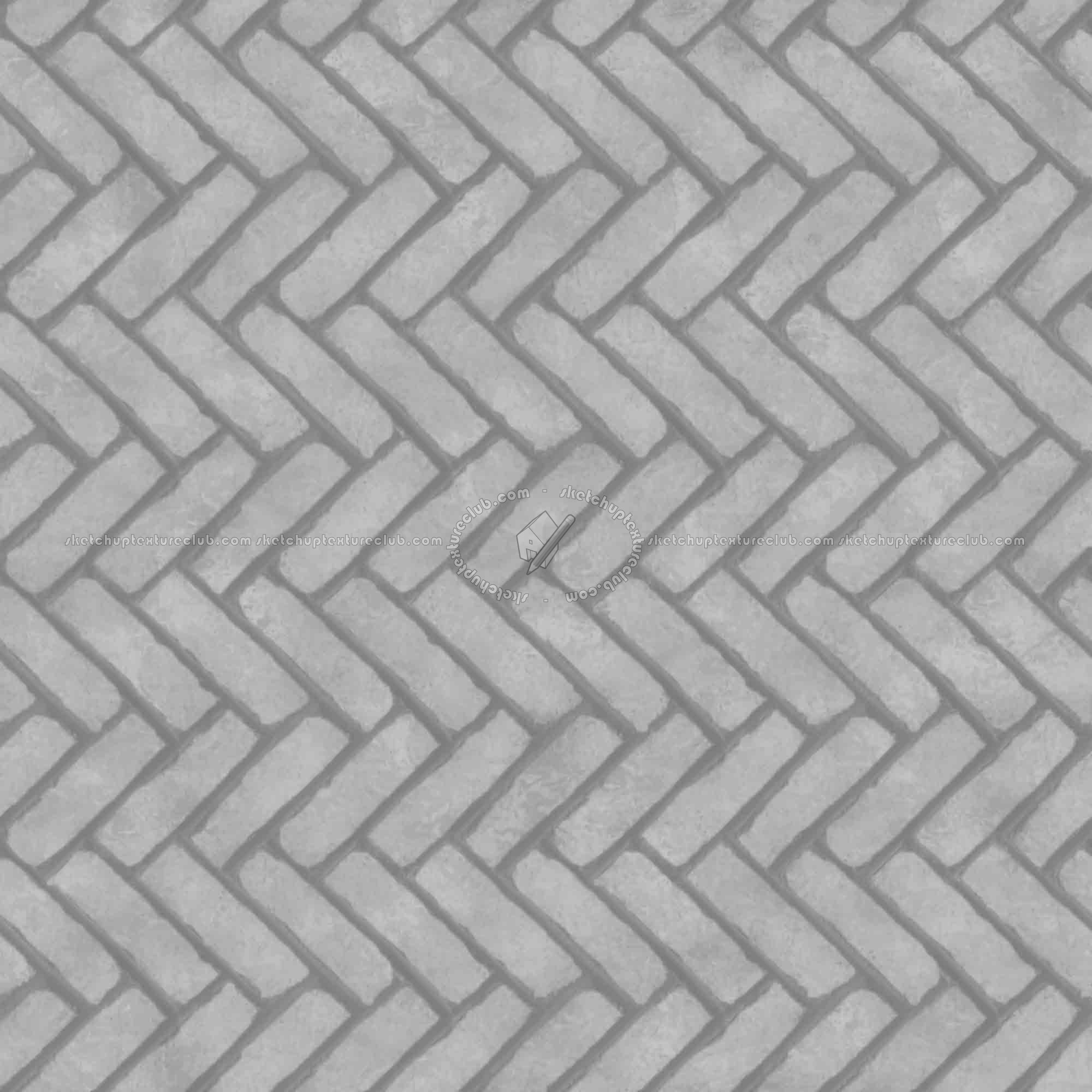 Textures   -   ARCHITECTURE   -   PAVING OUTDOOR   -   Concrete   -   Herringbone  - Concrete paving herringbone outdoor texture seamless 05836 - Displacement