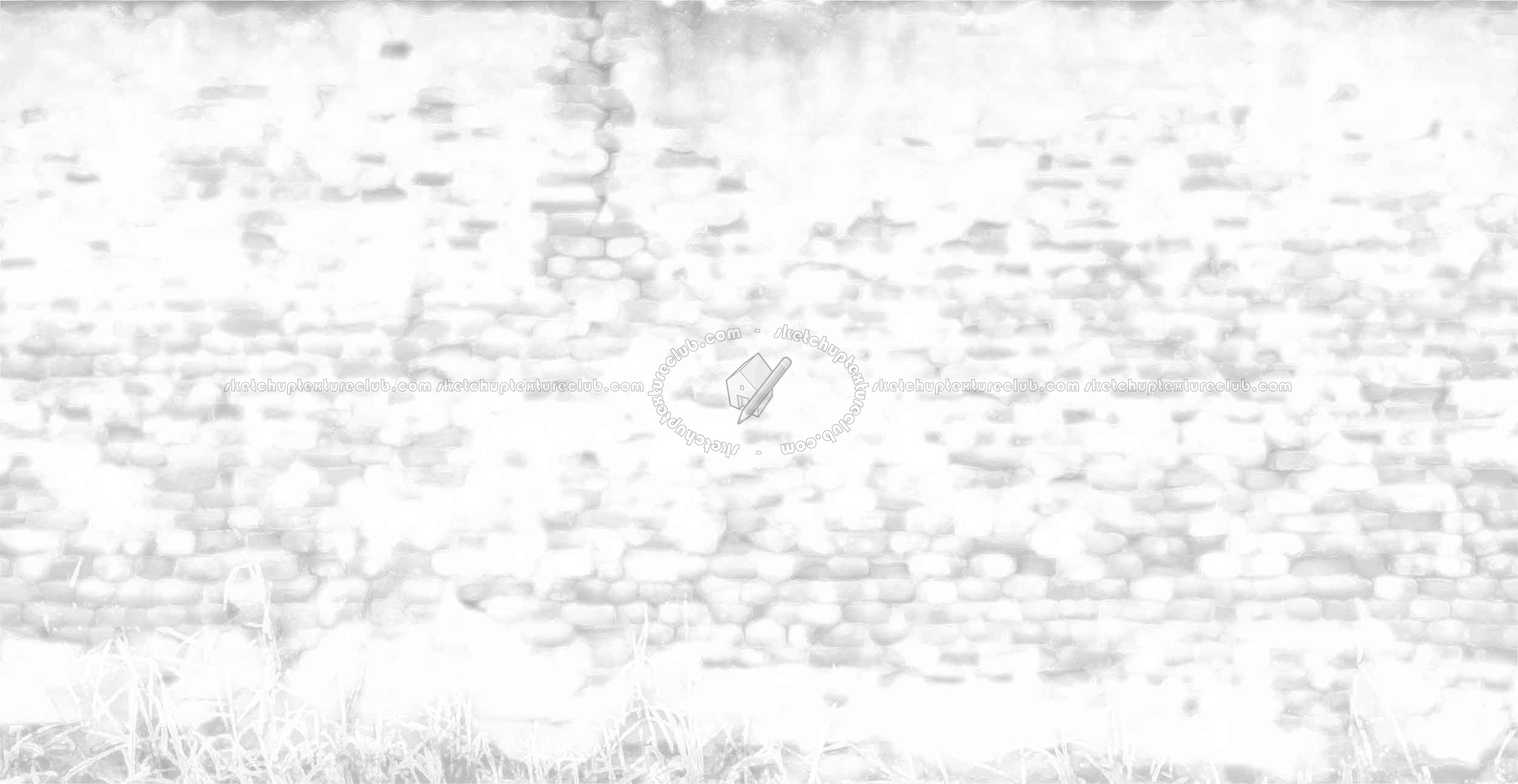 Textures - ARCHITECTURE - BRICKS - Damaged bricks - Old damaged wall bricks texture horizontal seamless 19658 - Ambient occlusion