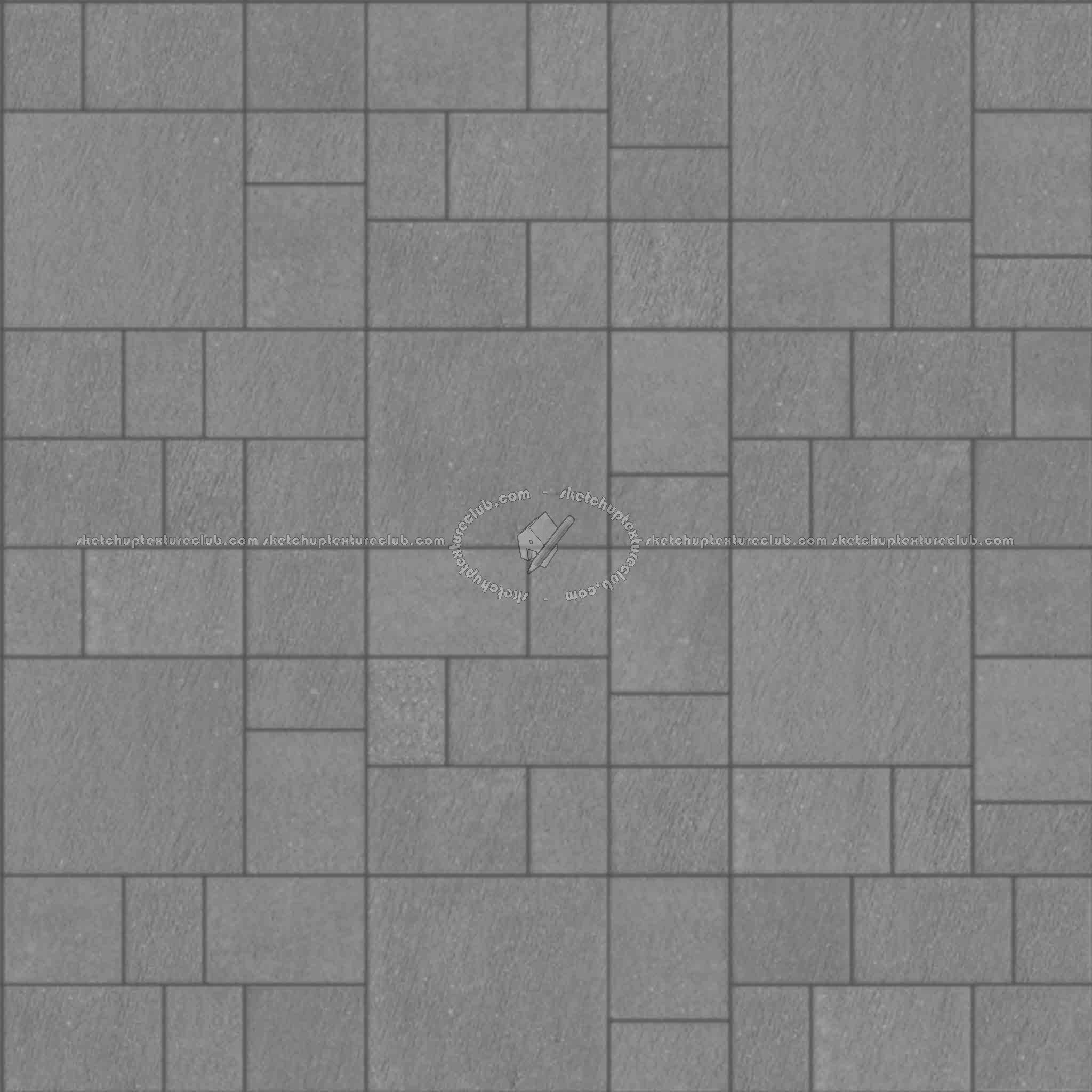 Textures   -   ARCHITECTURE   -   PAVING OUTDOOR   -   Pavers stone   -   Blocks mixed  - Pavers stone mixed size texture seamless 06134 - Displacement