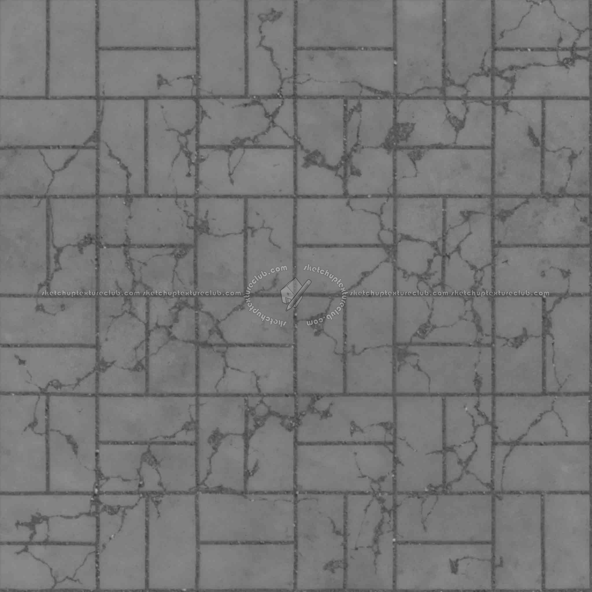 Textures   -   ARCHITECTURE   -   PAVING OUTDOOR   -   Concrete   -   Blocks damaged  - Concrete paving outdoor damaged texture seamless 05527 - Displacement