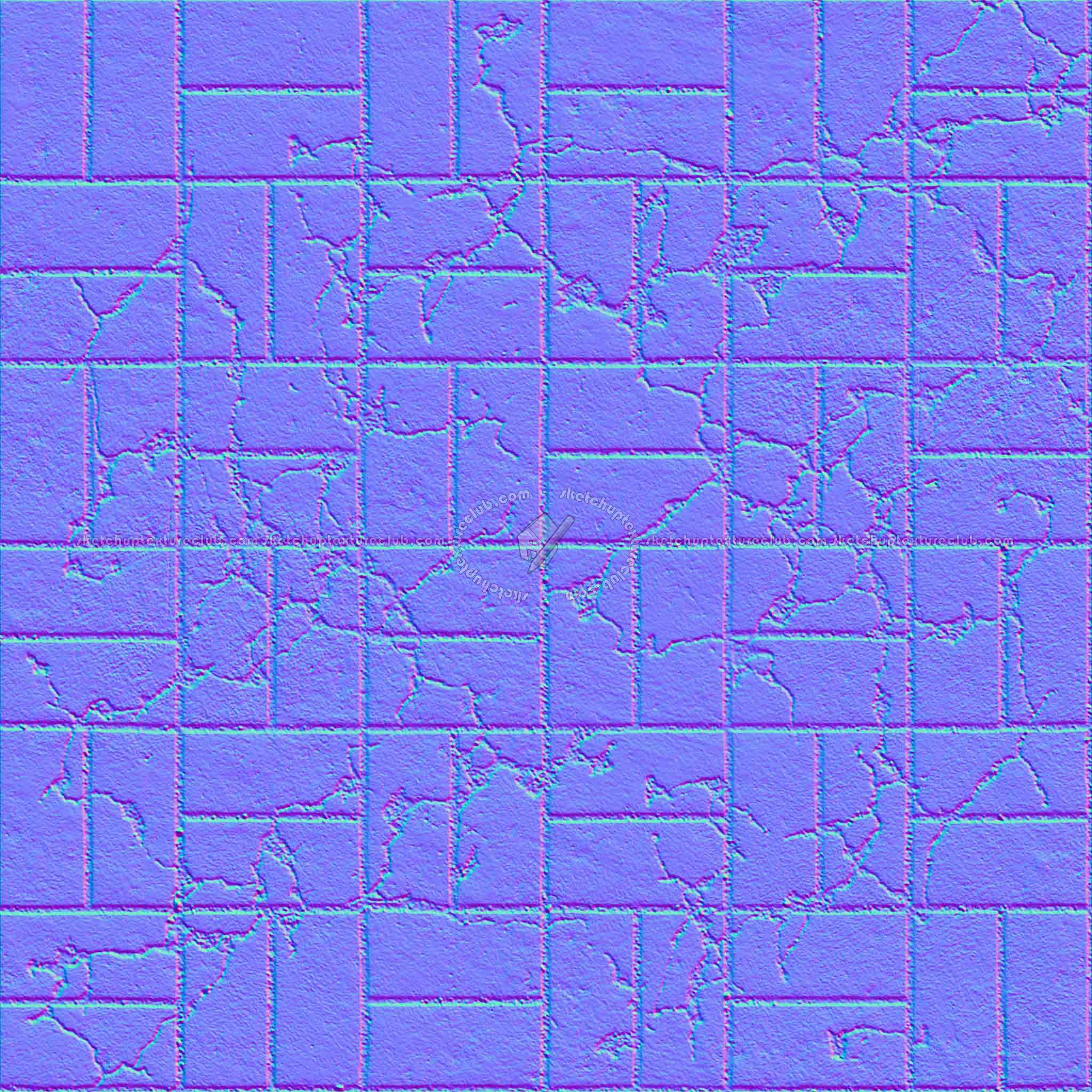 Textures   -   ARCHITECTURE   -   PAVING OUTDOOR   -   Concrete   -   Blocks damaged  - Concrete paving outdoor damaged texture seamless 05527 - Normal