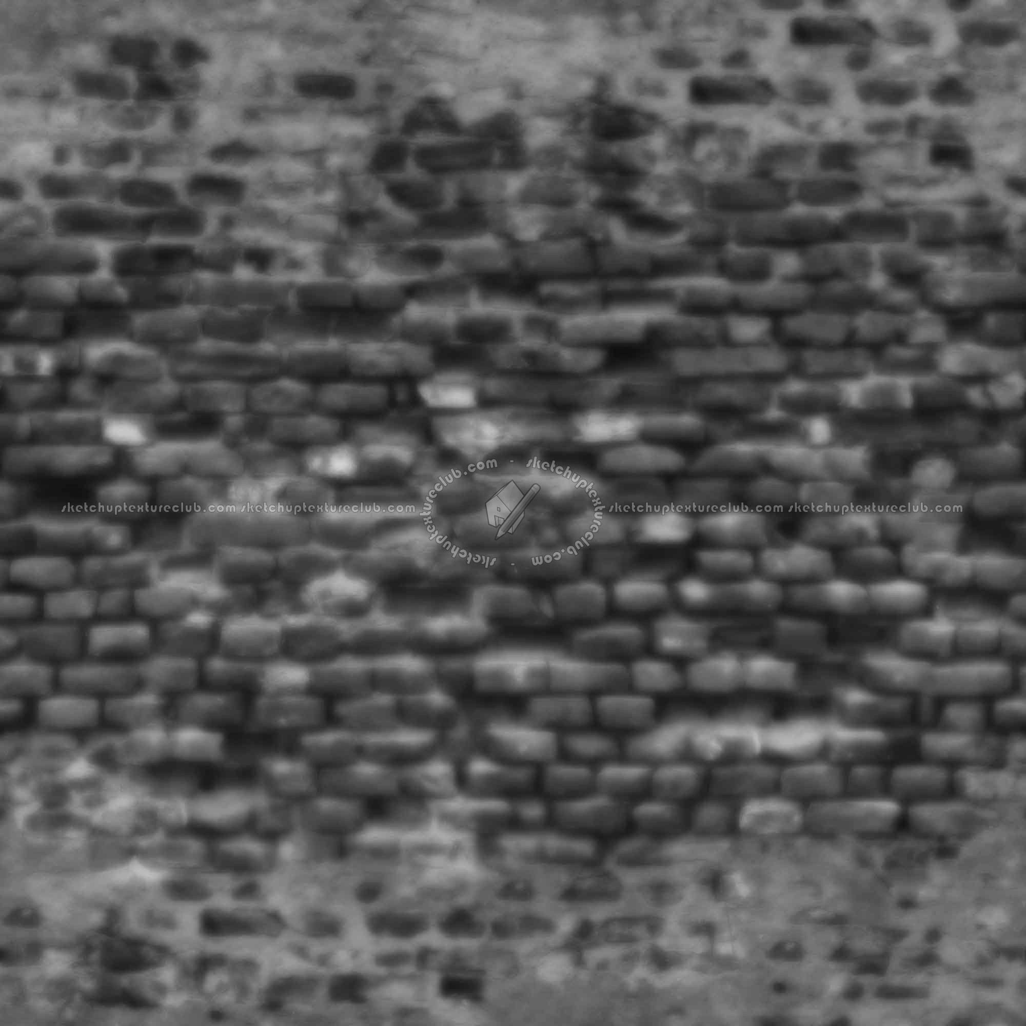 Textures   -   ARCHITECTURE   -   BRICKS   -   Damaged bricks  - Damaged bricks texture seamless 19659 - Displacement