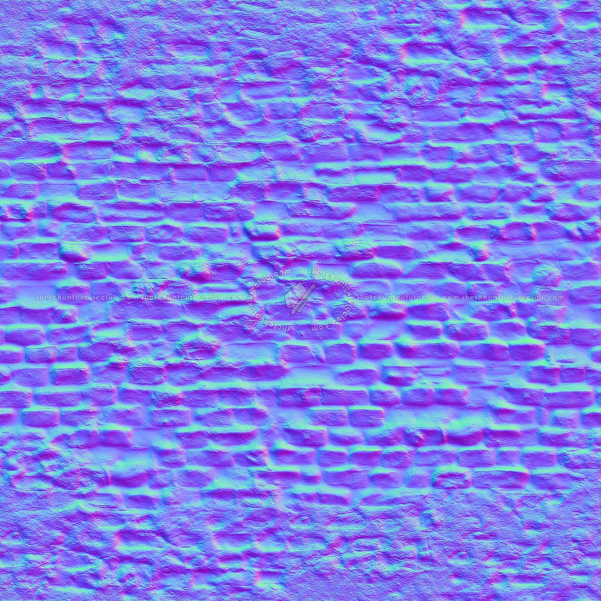 Textures   -   ARCHITECTURE   -   BRICKS   -   Damaged bricks  - Damaged bricks texture seamless 19659 - Normal