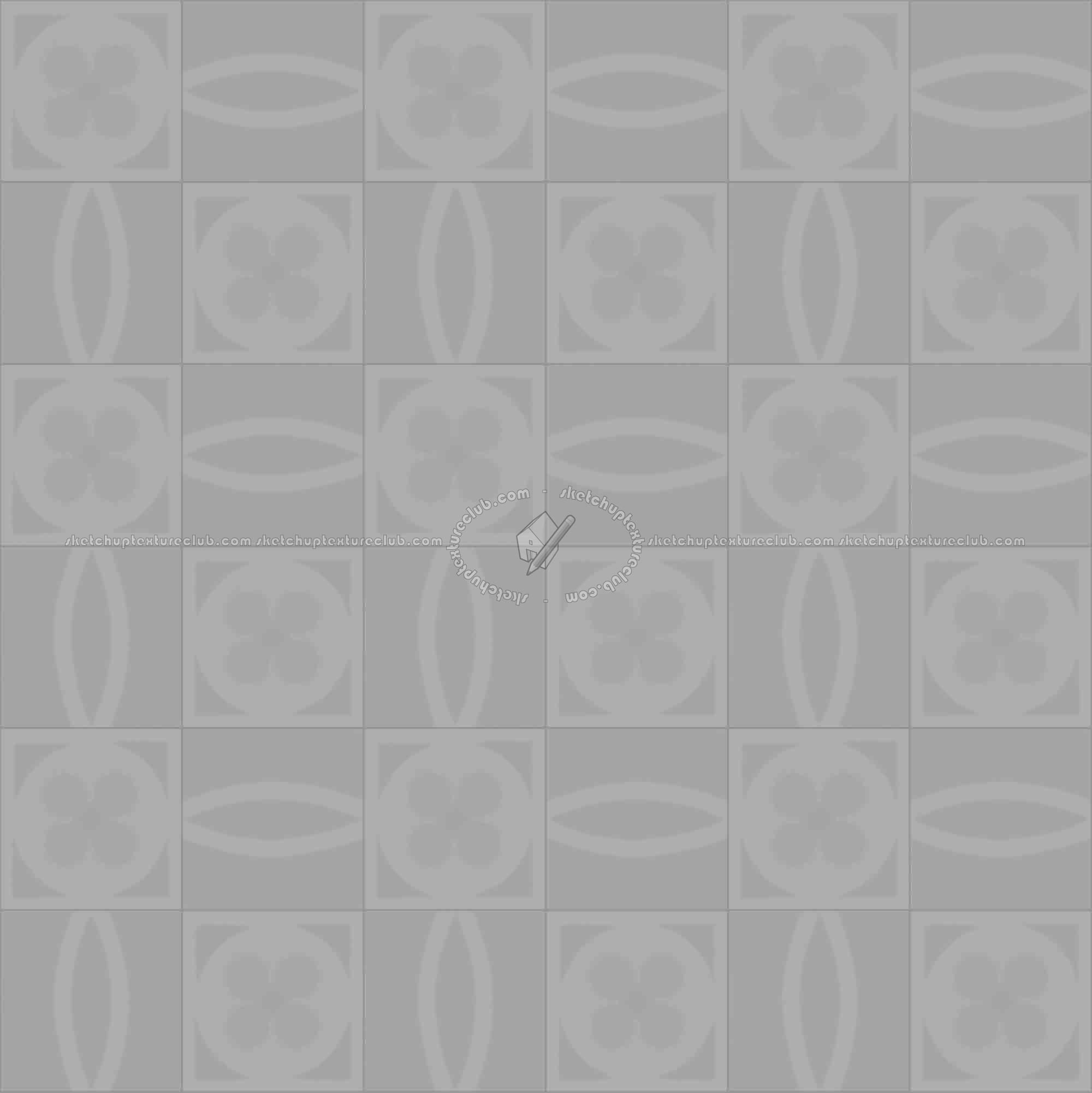 Textures   -   ARCHITECTURE   -   TILES INTERIOR   -   Cement - Encaustic   -   Cement  - Cement concrete tile texture seamless 13363 - Displacement