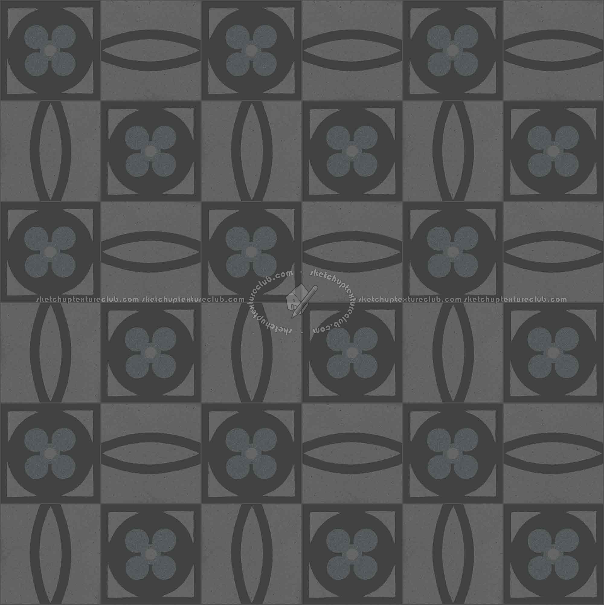 Textures   -   ARCHITECTURE   -   TILES INTERIOR   -   Cement - Encaustic   -   Cement  - Cement concrete tile texture seamless 13363 - Specular