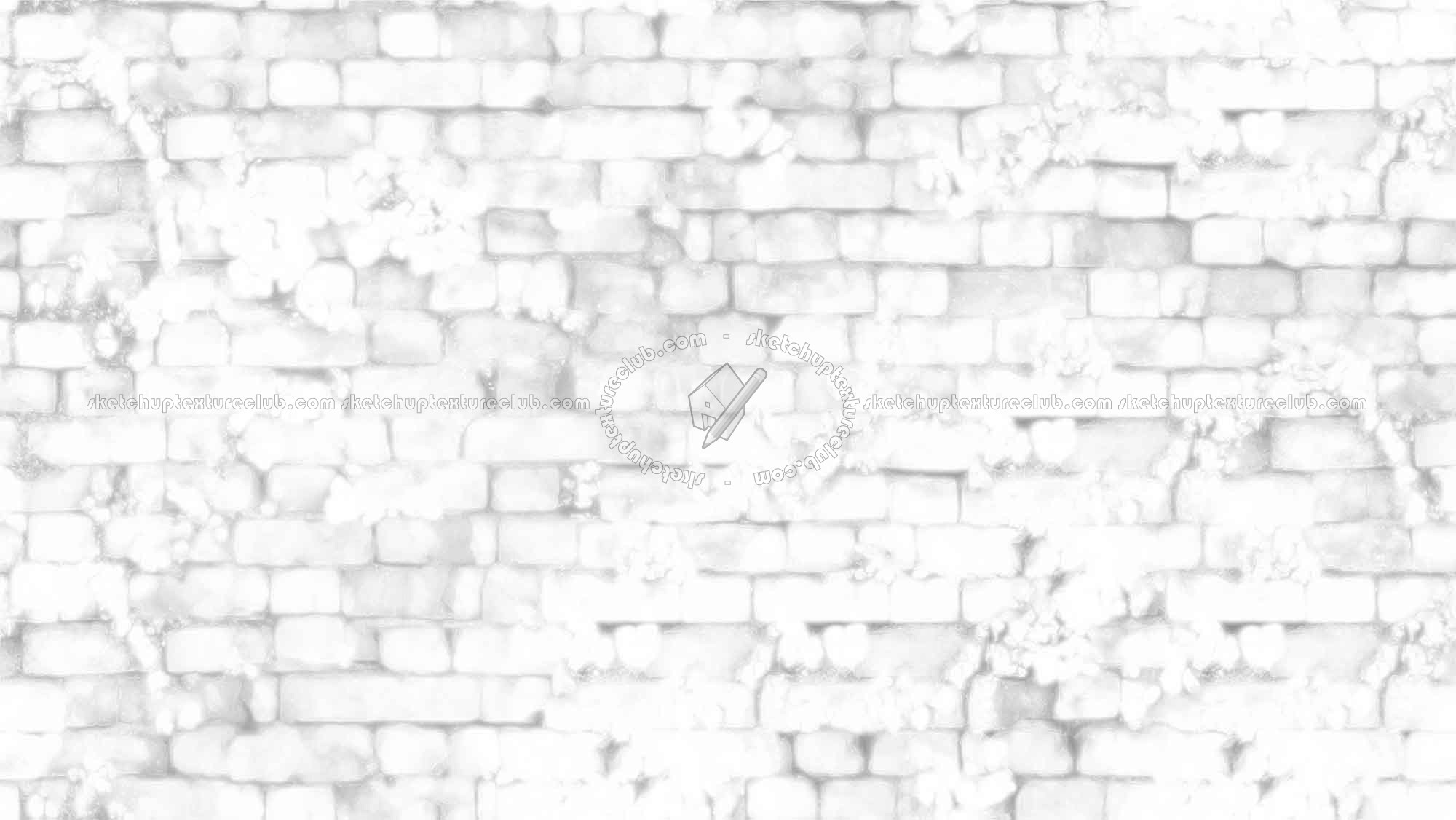 Textures - ARCHITECTURE - BRICKS - Damaged bricks - Old damaged wall bricks with grass texture seamless 20198 - Ambient occlusion