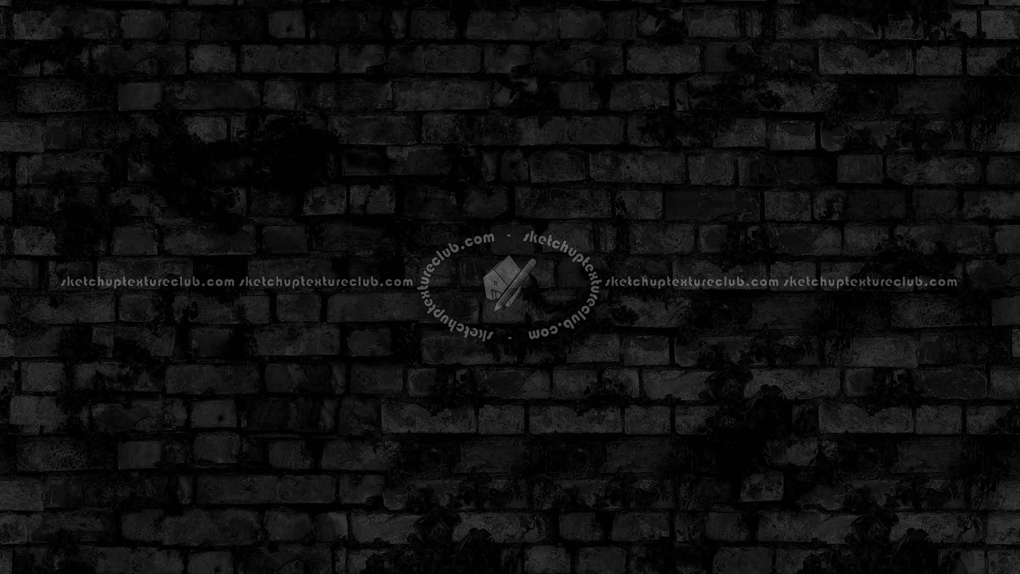 Textures - ARCHITECTURE - BRICKS - Damaged bricks - Old damaged wall bricks with grass texture seamless 20198 - Specular