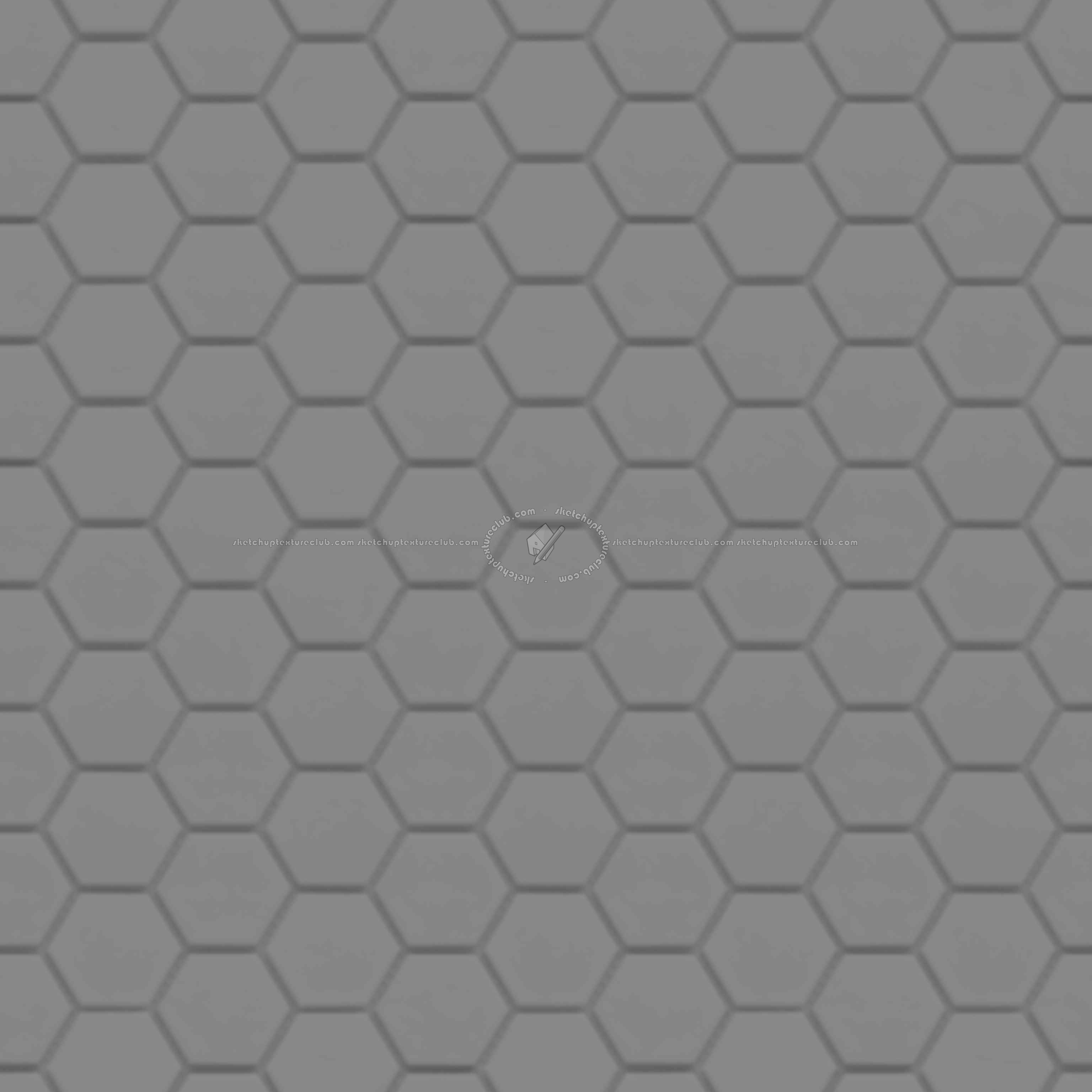 Textures   -   ARCHITECTURE   -   TILES INTERIOR   -   Hexagonal mixed  - white ceramic hexagonal tile pbr texture seamless 22135 - Displacement