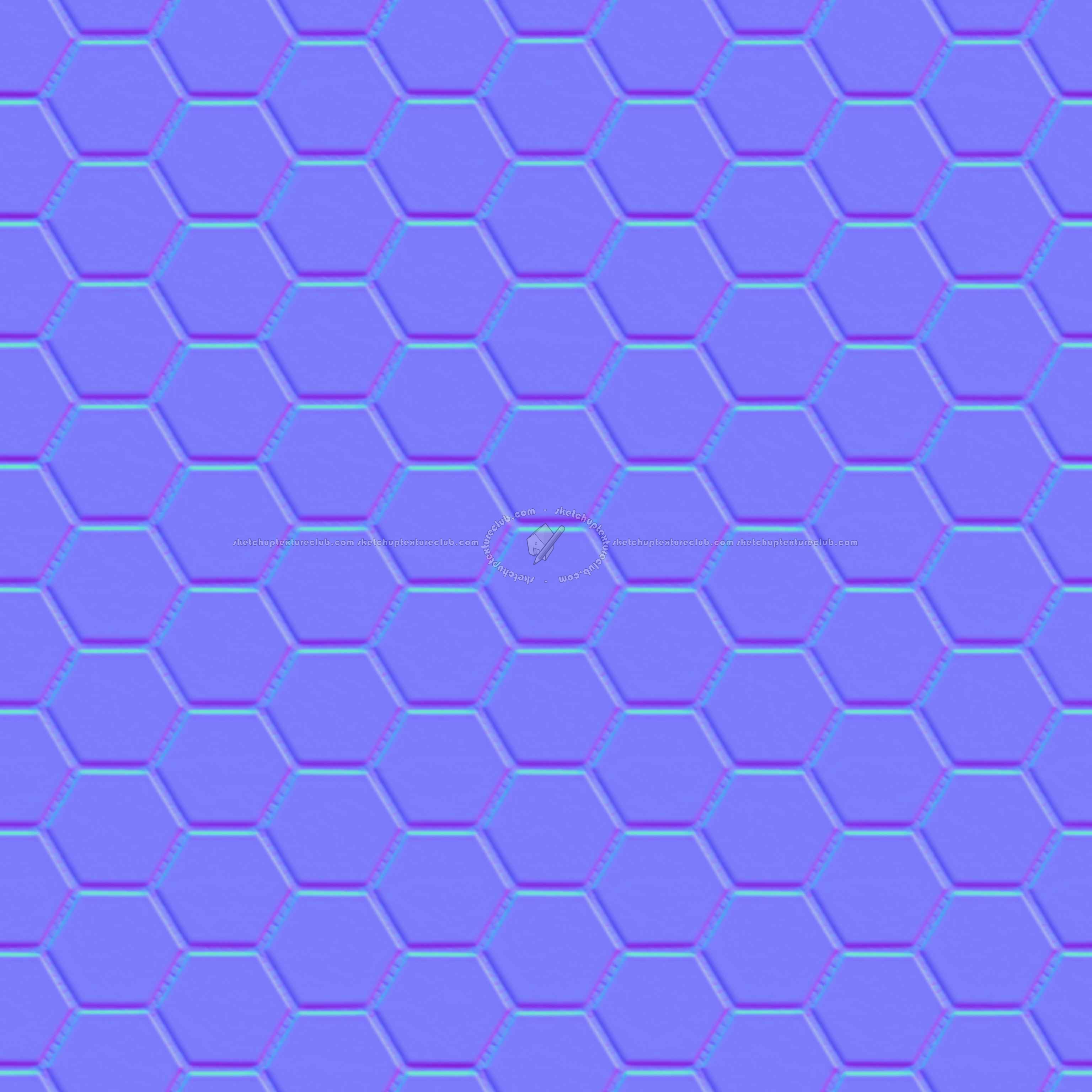 Textures   -   ARCHITECTURE   -   TILES INTERIOR   -   Hexagonal mixed  - white ceramic hexagonal tile pbr texture seamless 22135 - Normal