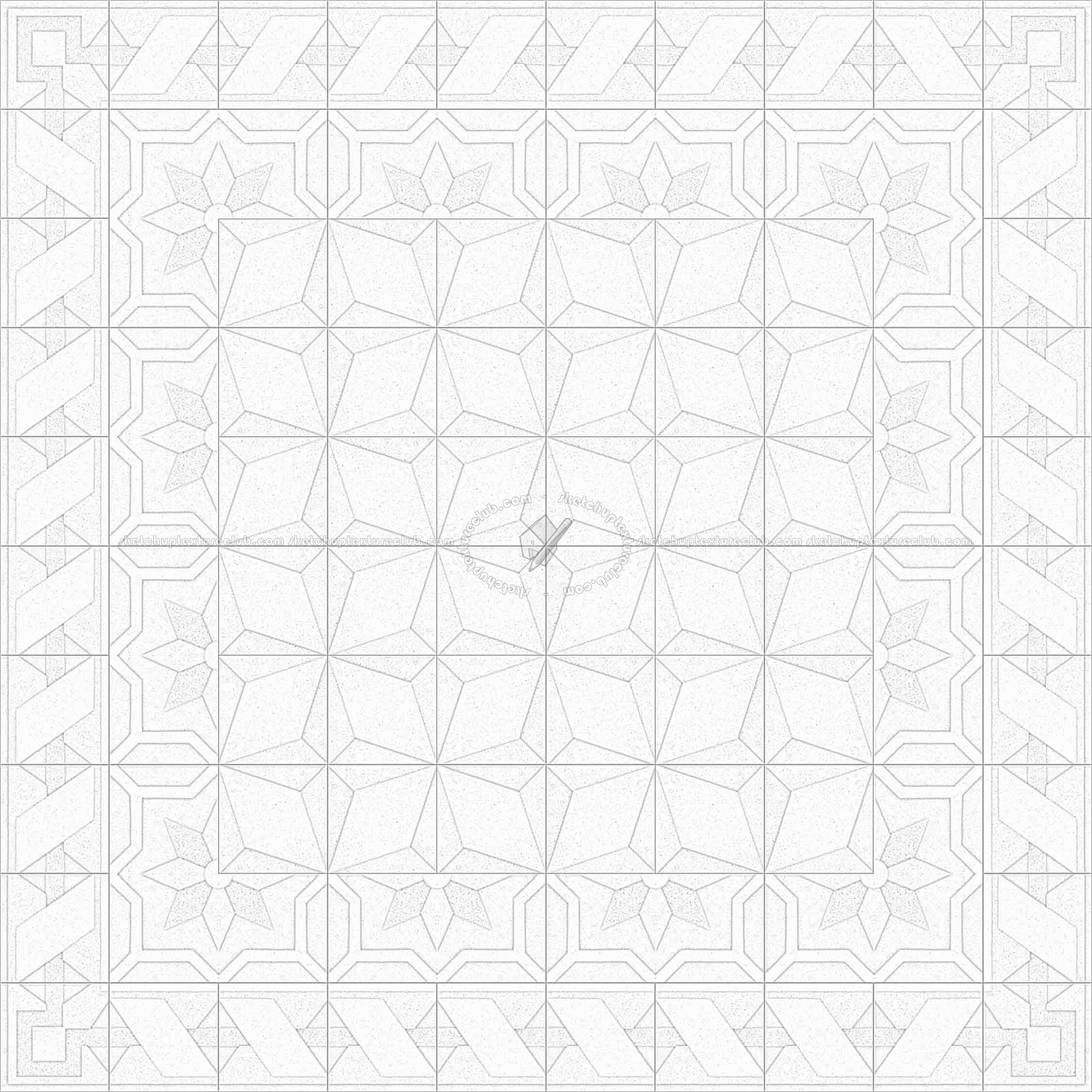 Textures - ARCHITECTURE - TILES INTERIOR - Cement - Encaustic - Cement - Cement concrete tile texture seamless 13320 - Ambient occlusion