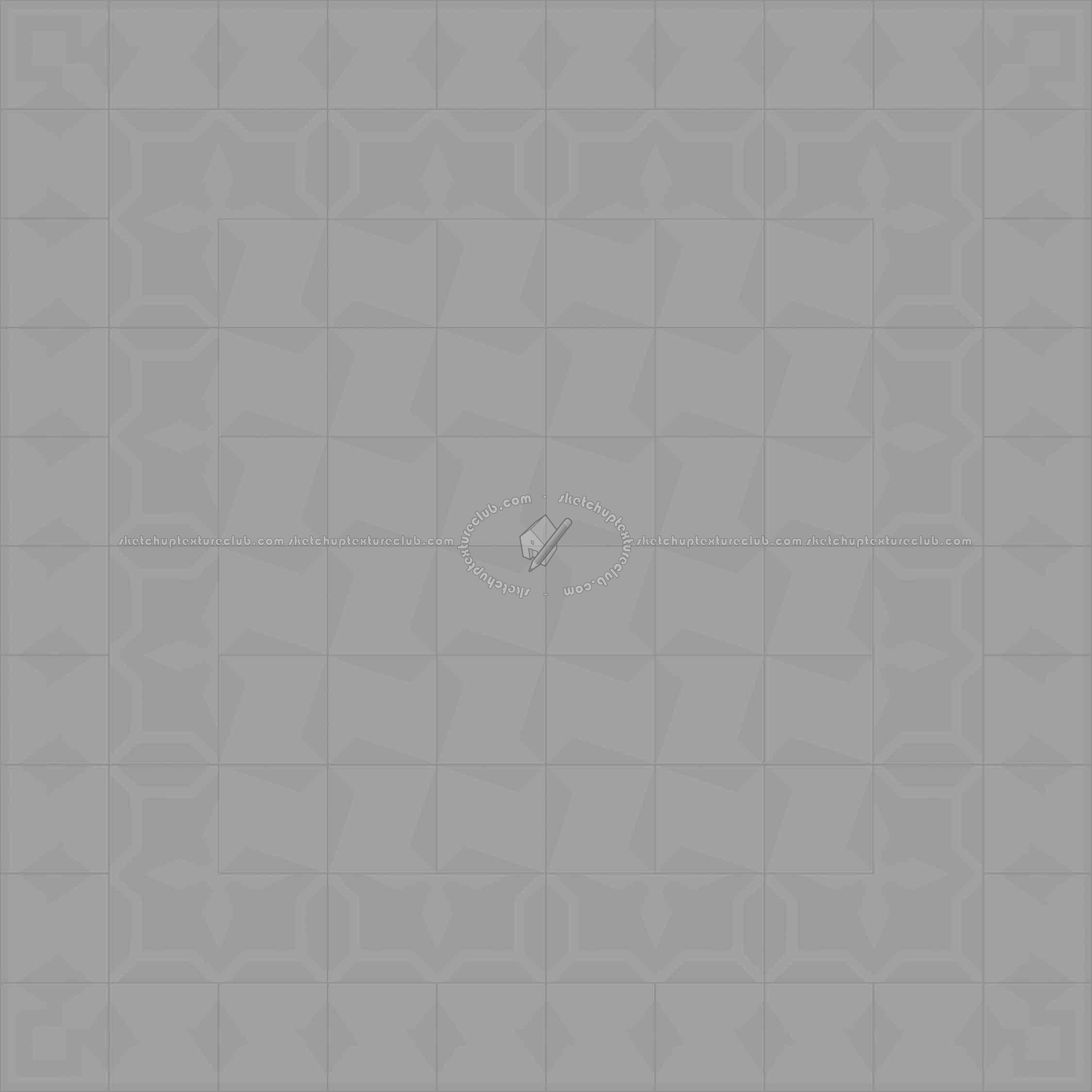 Textures - ARCHITECTURE - TILES INTERIOR - Cement - Encaustic - Cement - Cement concrete tile texture seamless 13320 - Displacement