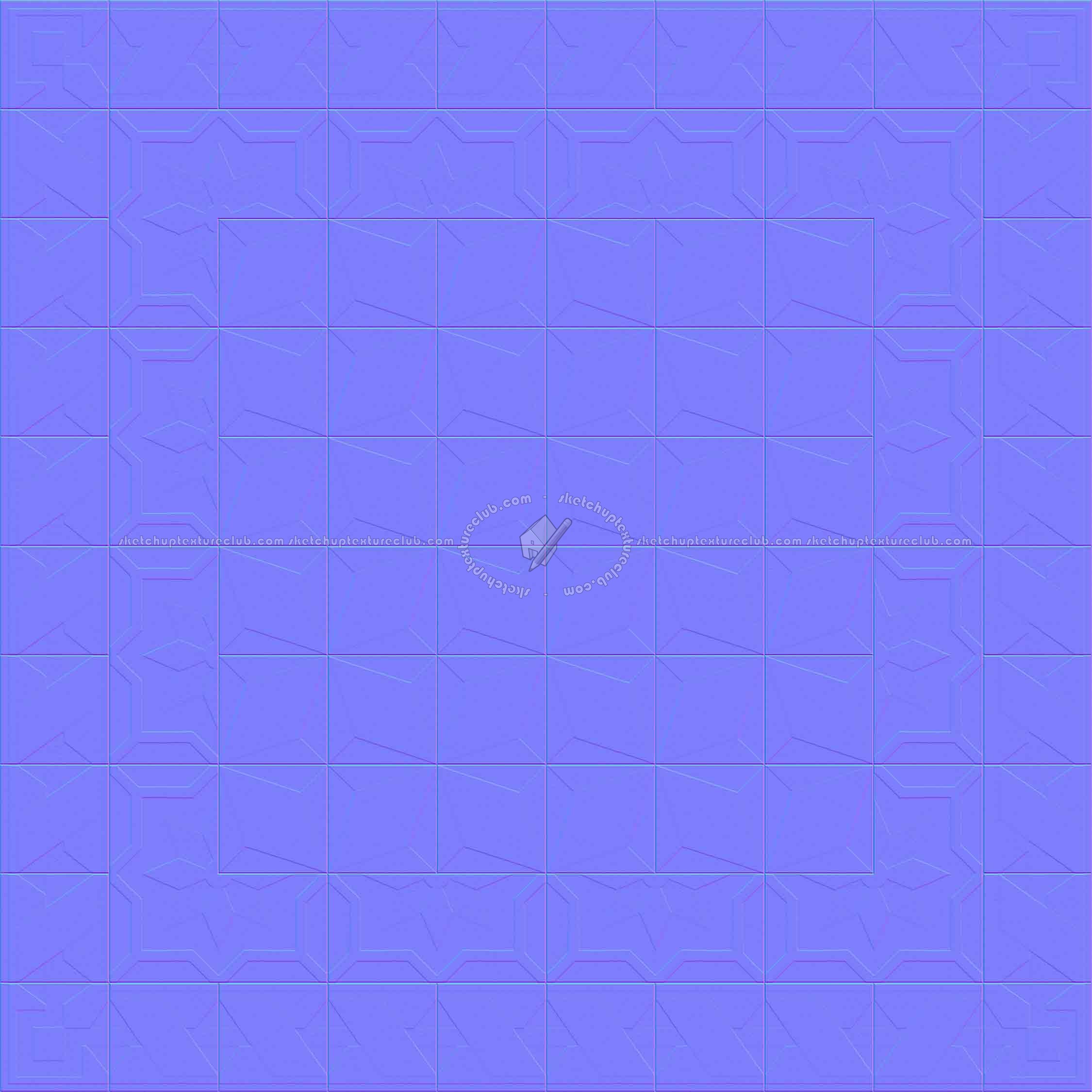 Textures - ARCHITECTURE - TILES INTERIOR - Cement - Encaustic - Cement - Cement concrete tile texture seamless 13320 - Normal