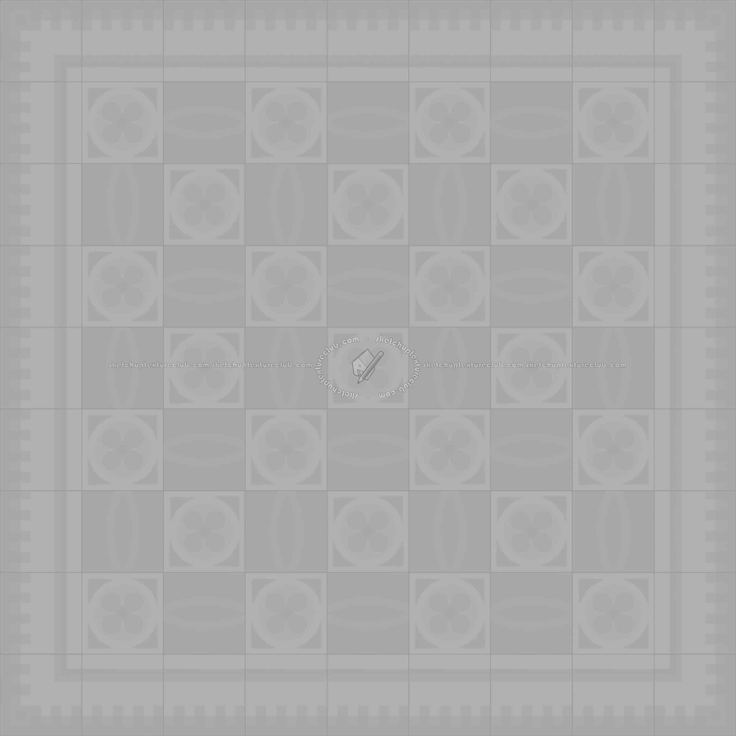 Textures   -   ARCHITECTURE   -   TILES INTERIOR   -   Cement - Encaustic   -   Cement  - Cement concrete tile texture seamless 13364 - Displacement