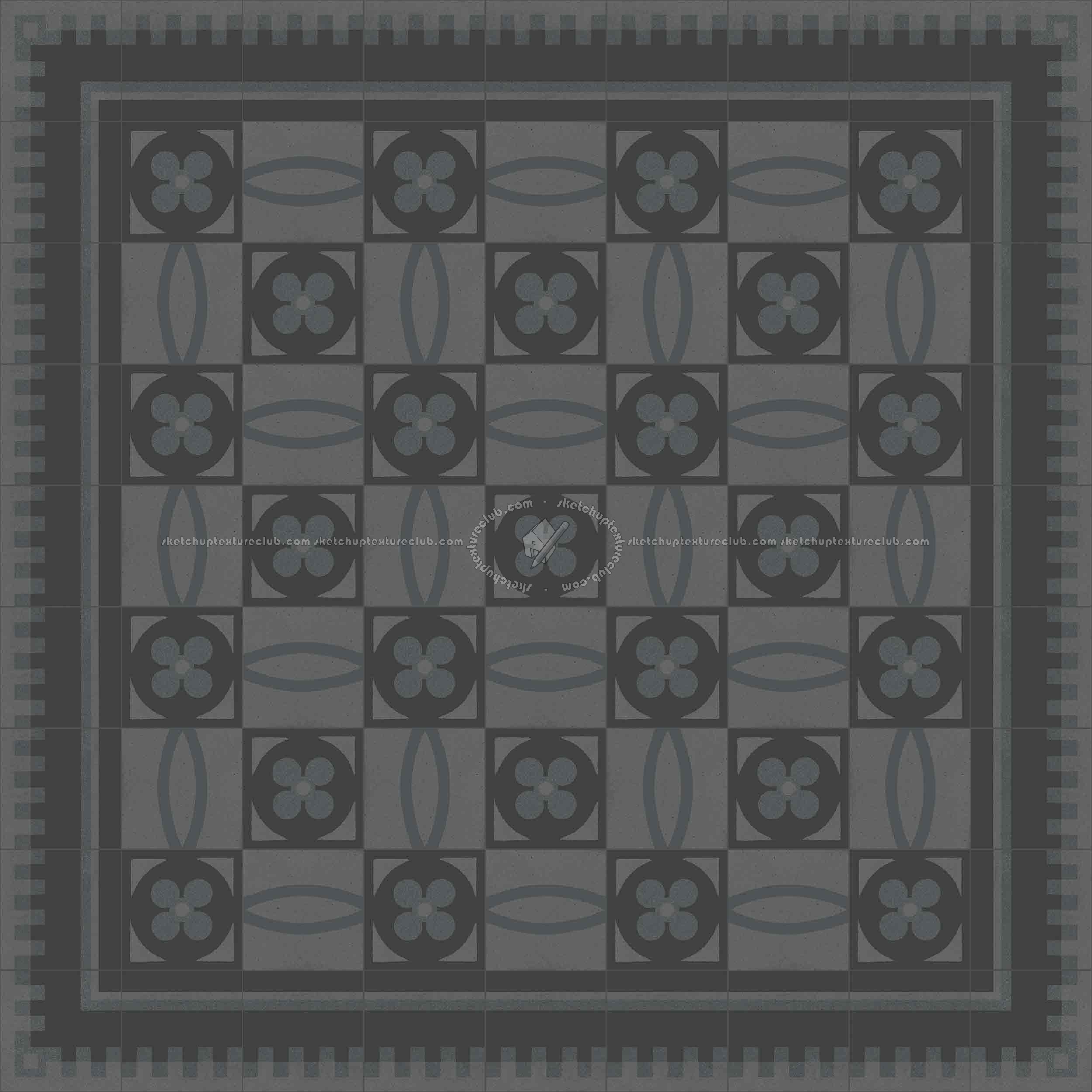 Textures   -   ARCHITECTURE   -   TILES INTERIOR   -   Cement - Encaustic   -   Cement  - Cement concrete tile texture seamless 13364 - Specular