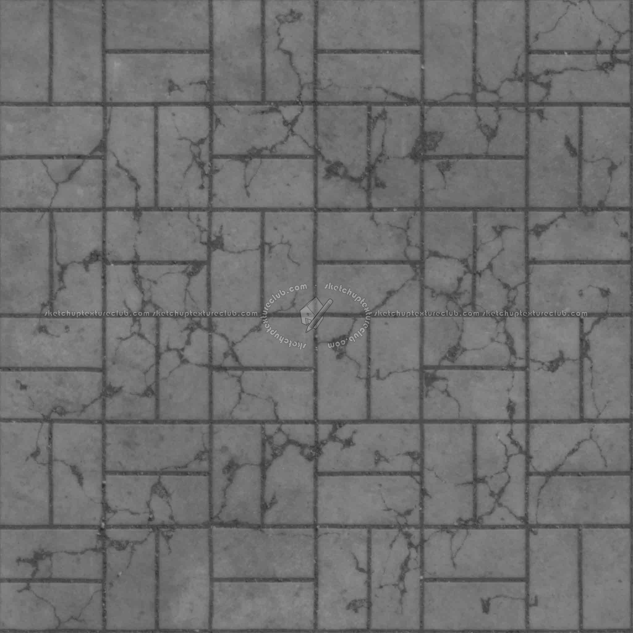 Textures   -   ARCHITECTURE   -   PAVING OUTDOOR   -   Concrete   -   Blocks damaged  - Concrete paving outdoor damaged texture seamless 05529 - Displacement