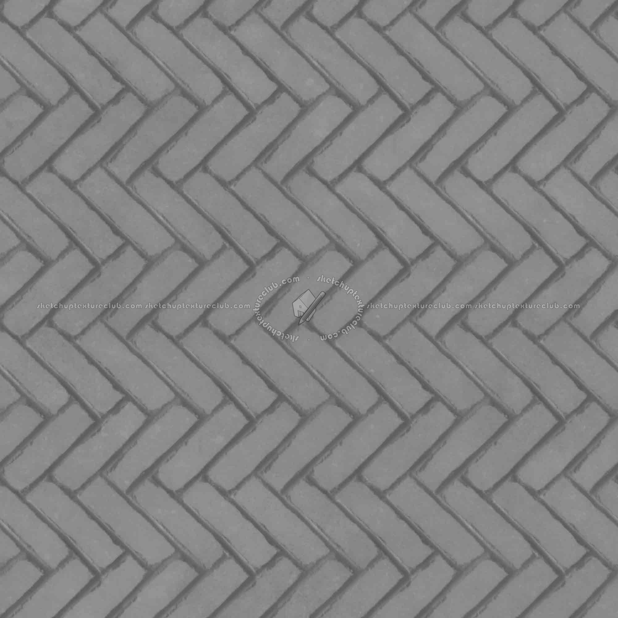 Textures   -   ARCHITECTURE   -   PAVING OUTDOOR   -   Concrete   -   Herringbone  - Concrete paving herringbone outdoor texture seamless 05839 - Displacement