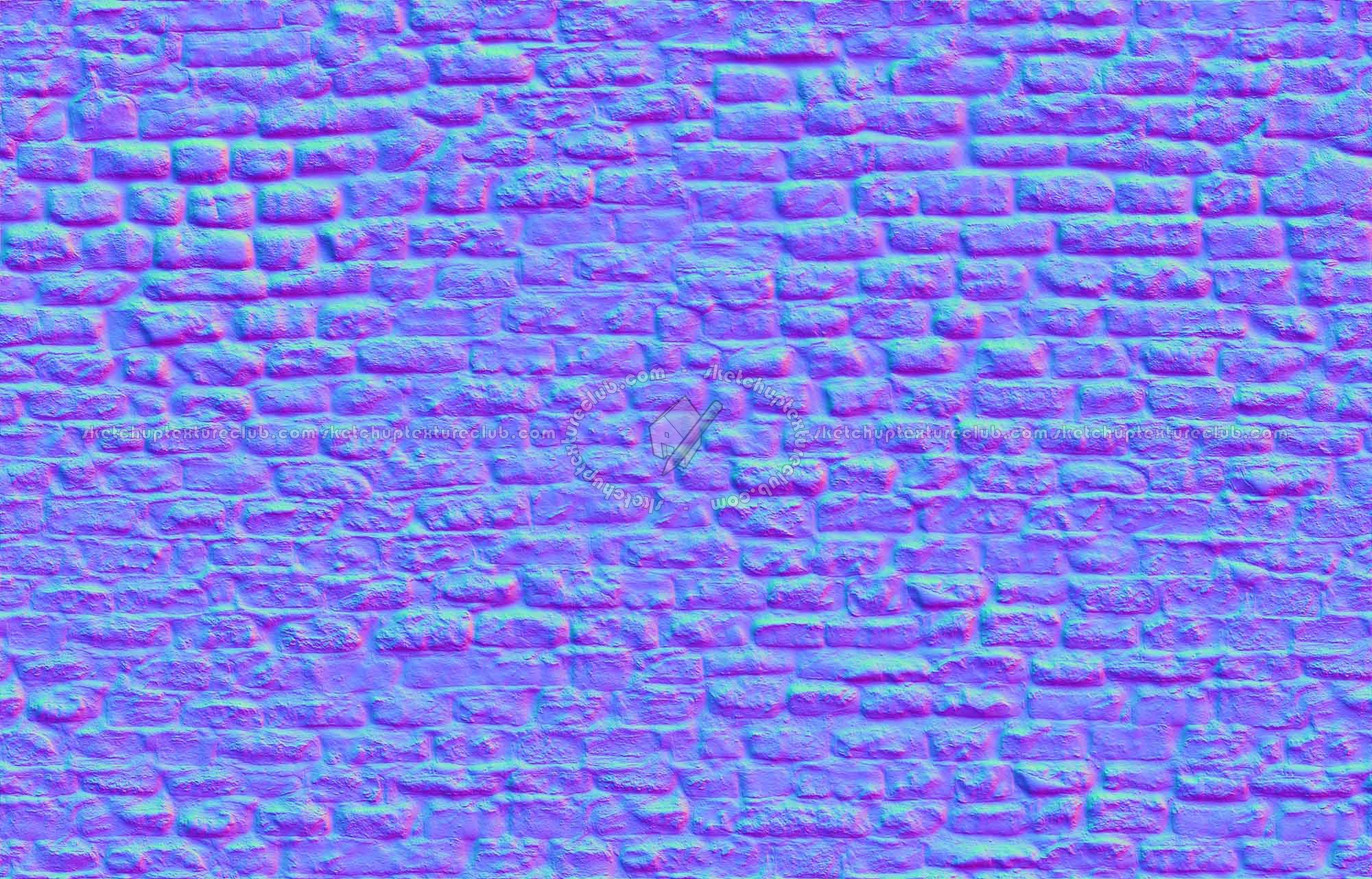 Textures   -   ARCHITECTURE   -   BRICKS   -   Damaged bricks  - Old damaged wall bricks texture seamless 20199 - Normal