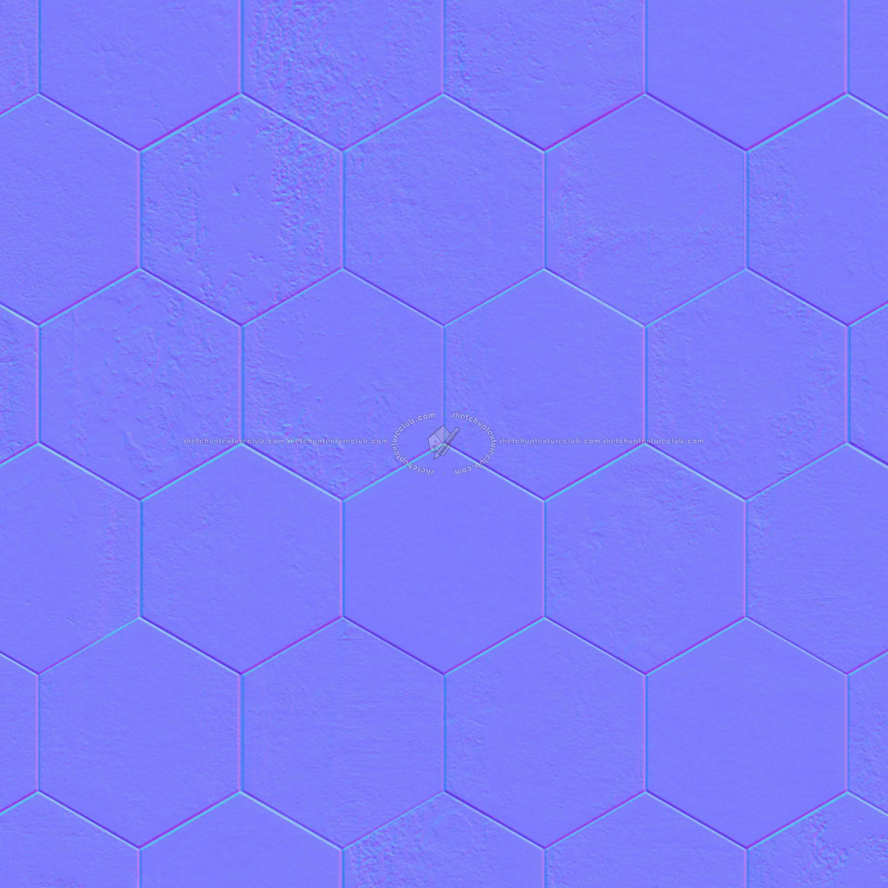 Textures - ARCHITECTURE - TILES INTERIOR - Hexagonal mixed - Hexagonal tiles metal effect pbr texture seamless 22334 - Normal