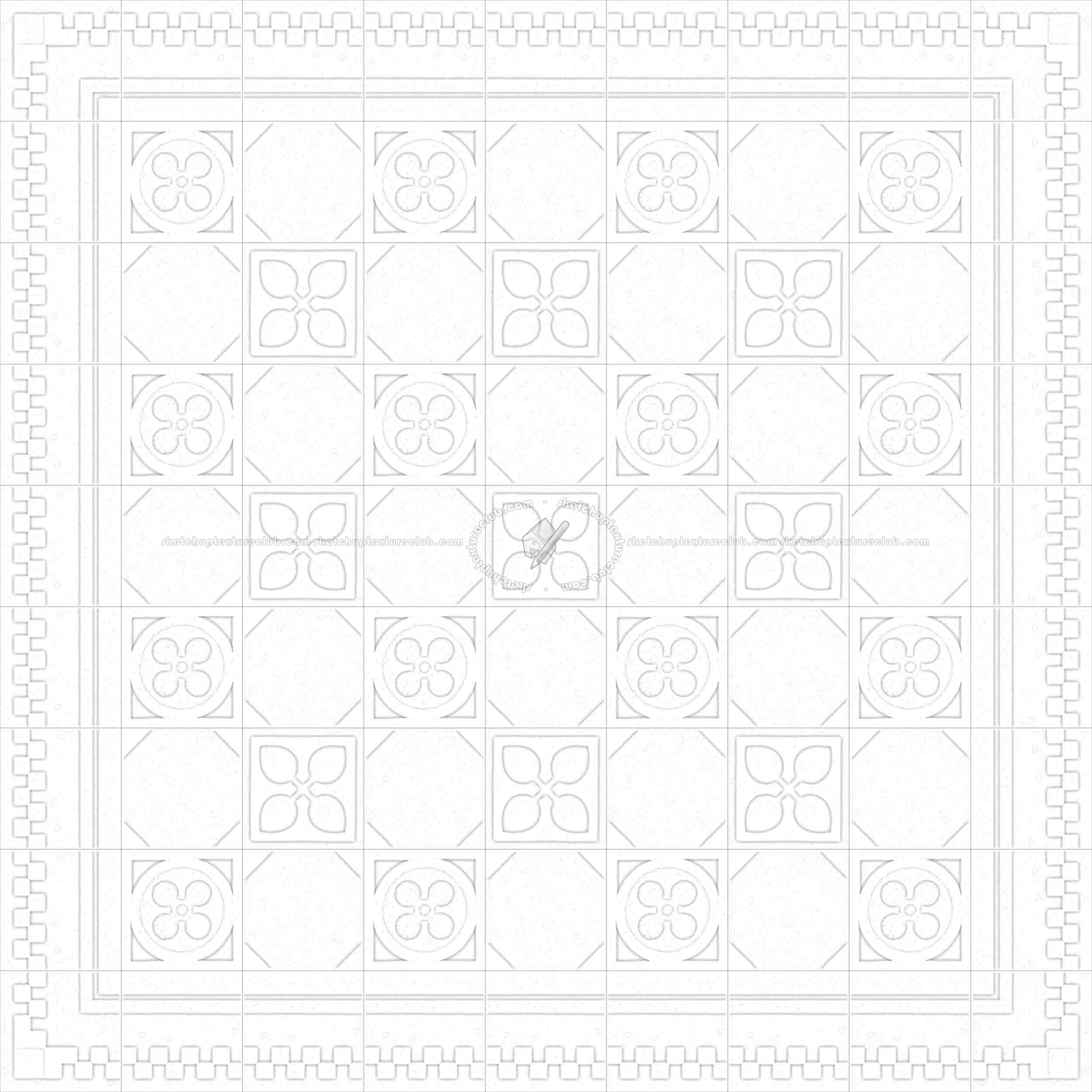 Textures   -   ARCHITECTURE   -   TILES INTERIOR   -   Cement - Encaustic   -   Cement  - Cement concrete tile texture seamless 13366 - Ambient occlusion