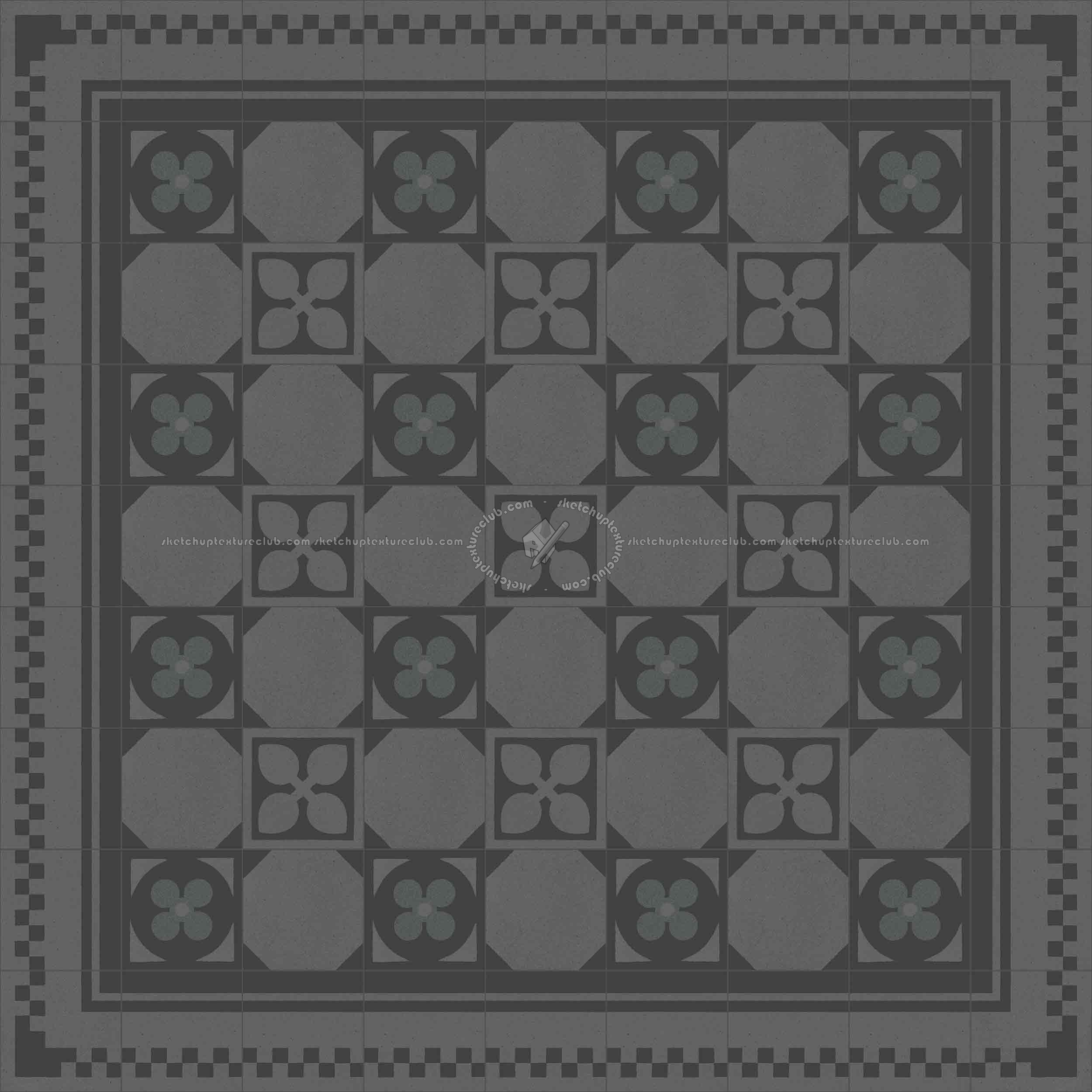 Textures   -   ARCHITECTURE   -   TILES INTERIOR   -   Cement - Encaustic   -   Cement  - Cement concrete tile texture seamless 13366 - Specular