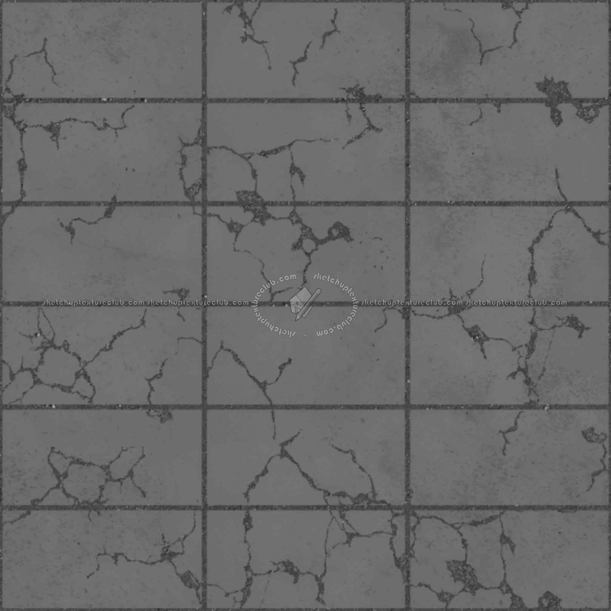 Textures   -   ARCHITECTURE   -   PAVING OUTDOOR   -   Concrete   -   Blocks damaged  - Concrete paving outdoor damaged texture seamless 05531 - Displacement