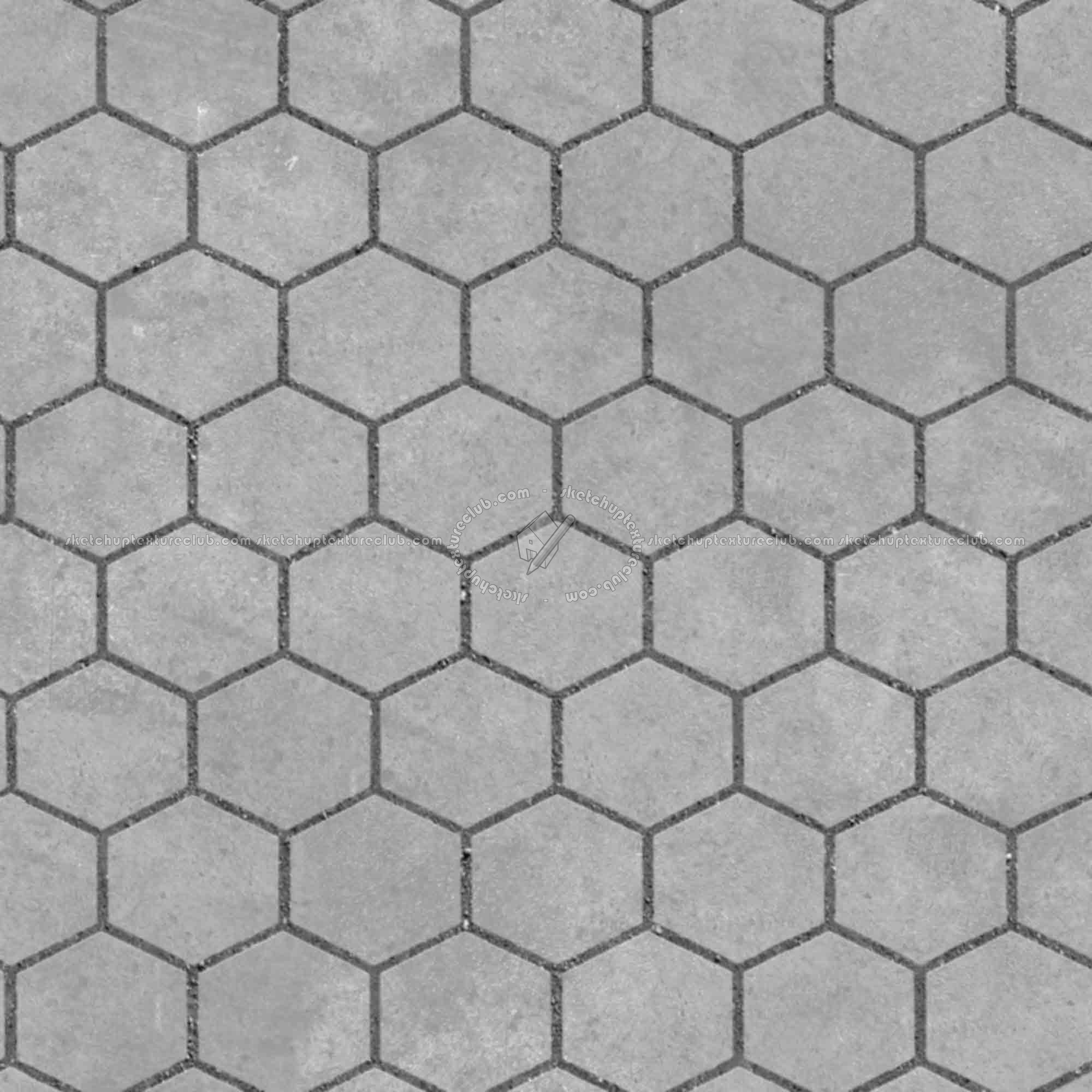 Textures   -   ARCHITECTURE   -   PAVING OUTDOOR   -   Hexagonal  - Dirty stone paving outdoor hexagonal texture seamless 06034 - Displacement