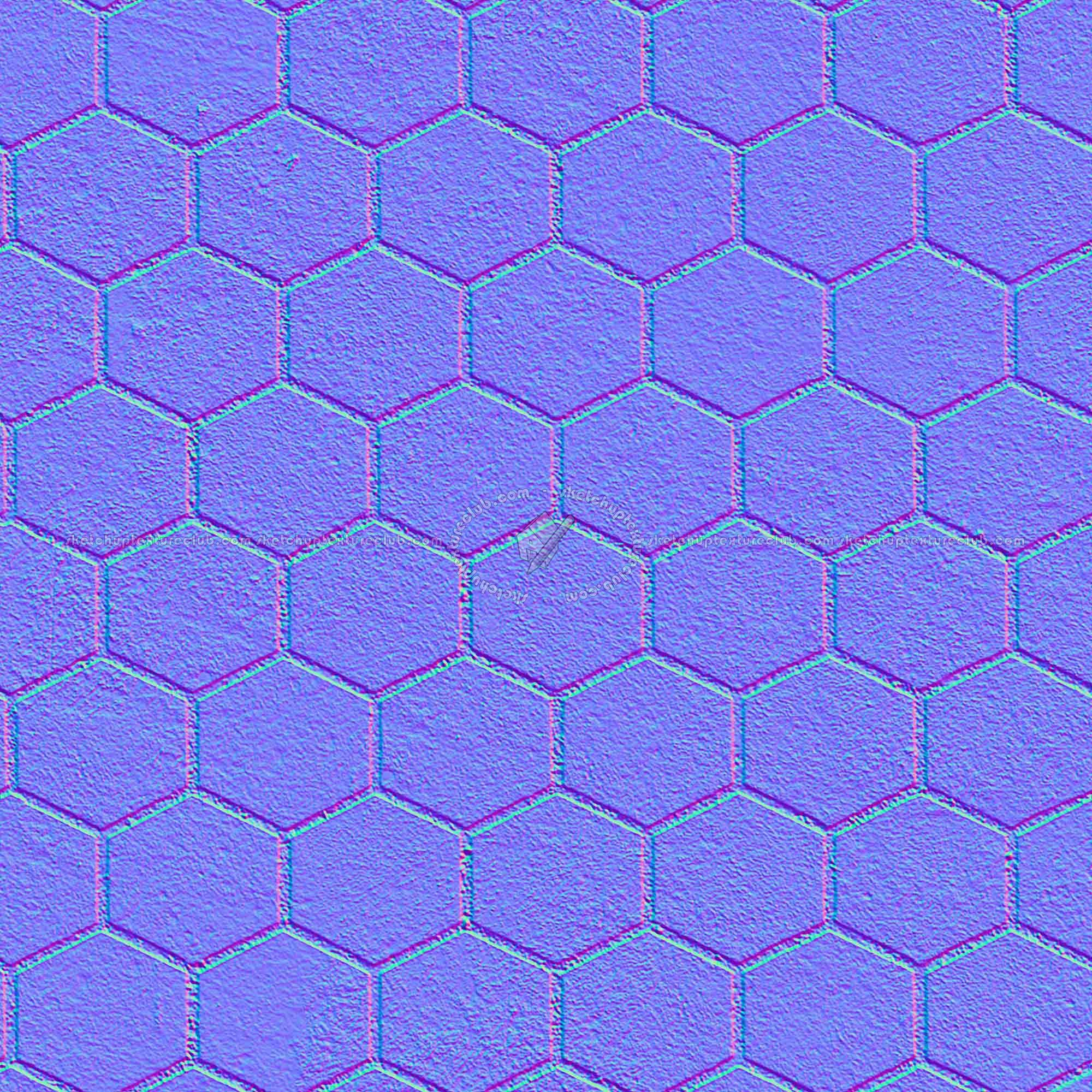 Textures   -   ARCHITECTURE   -   PAVING OUTDOOR   -   Hexagonal  - Dirty stone paving outdoor hexagonal texture seamless 06034 - Normal