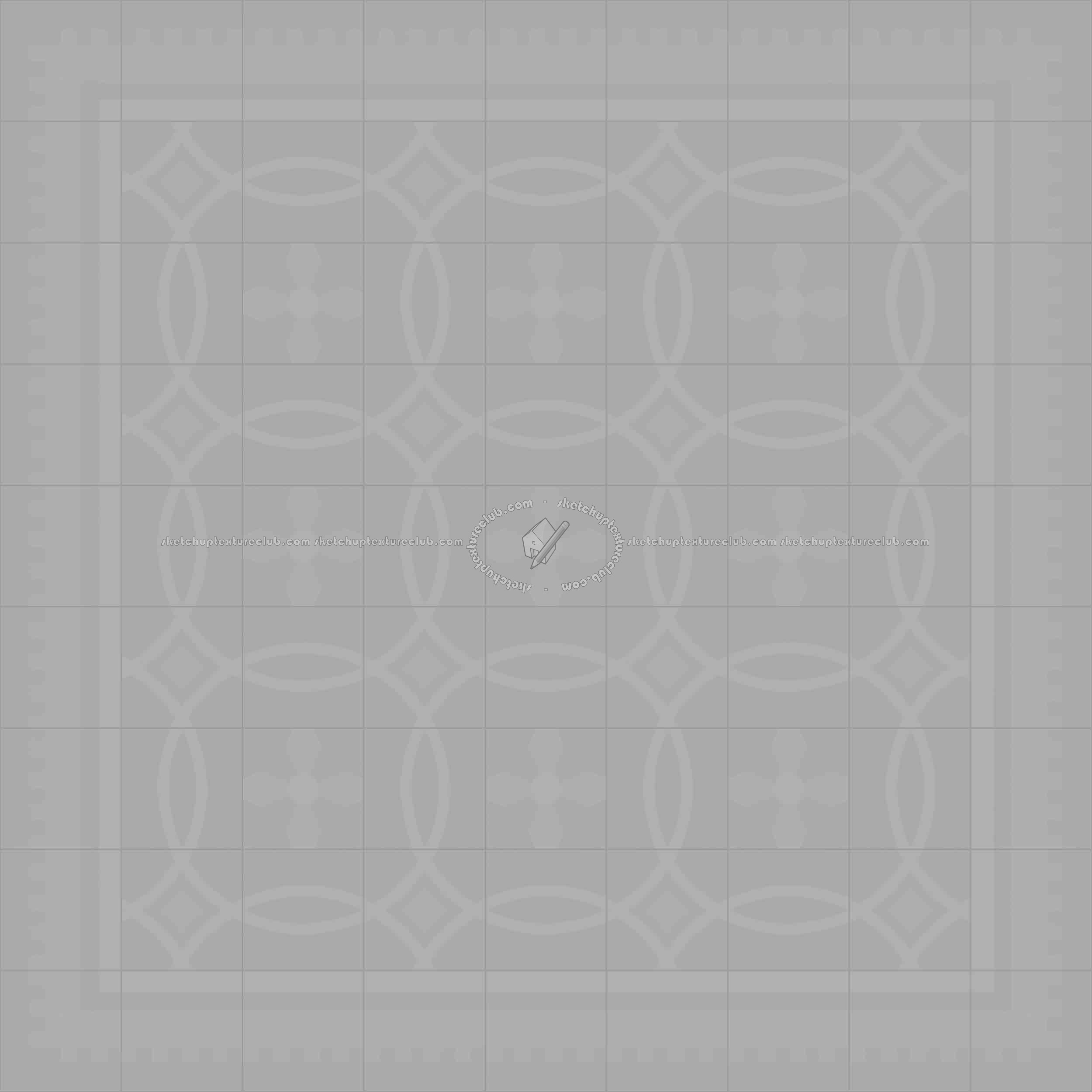 Textures   -   ARCHITECTURE   -   TILES INTERIOR   -   Cement - Encaustic   -   Cement  - Cement concrete tile texture seamless 13368 - Displacement