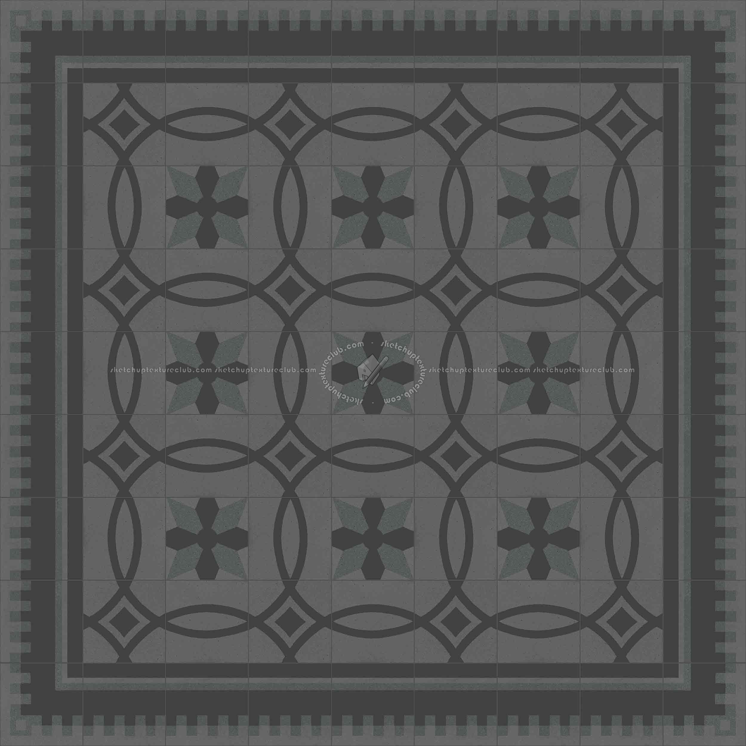 Textures   -   ARCHITECTURE   -   TILES INTERIOR   -   Cement - Encaustic   -   Cement  - Cement concrete tile texture seamless 13368 - Specular