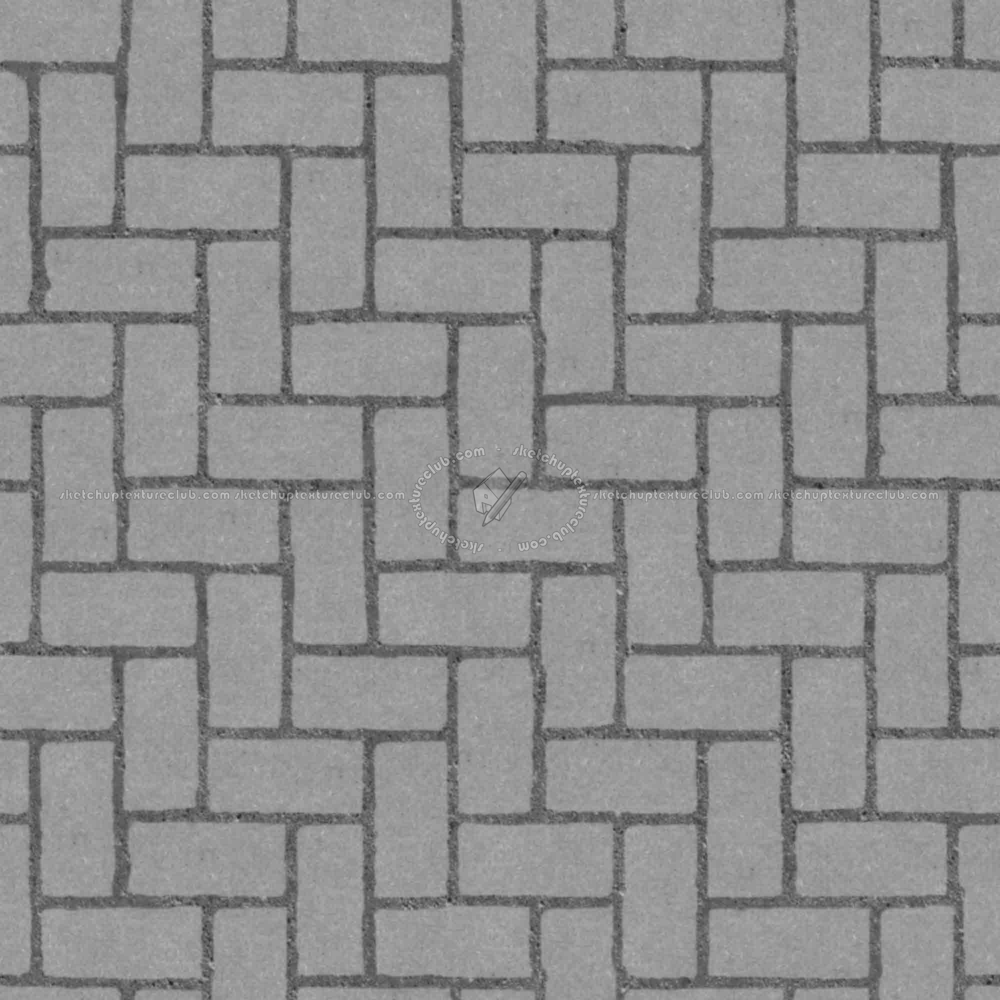 Textures   -   ARCHITECTURE   -   PAVING OUTDOOR   -   Concrete   -   Herringbone  - Concrete paving herringbone outdoor texture seamless 05843 - Displacement