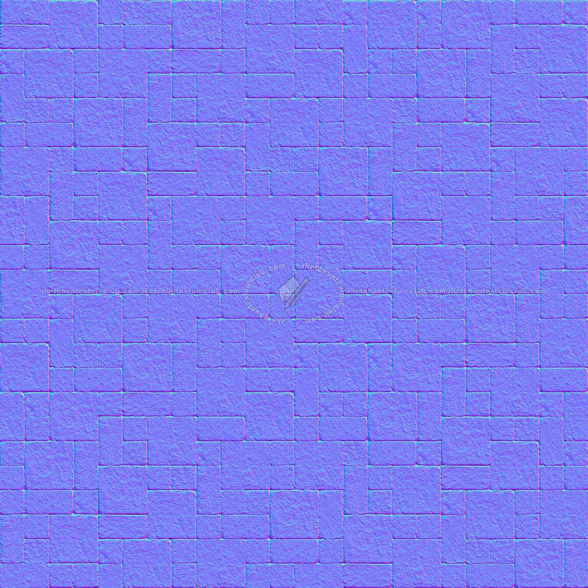 Textures   -   ARCHITECTURE   -   PAVING OUTDOOR   -   Pavers stone   -   Blocks mixed  - Pavers stone mixed size texture seamless 06140 - Normal