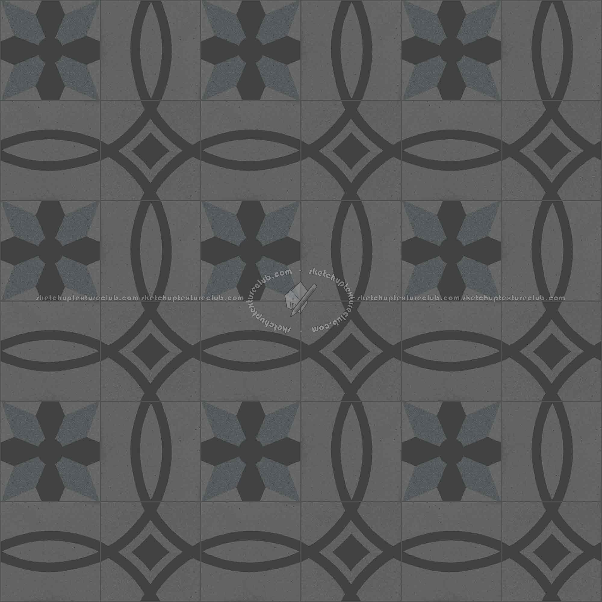Textures   -   ARCHITECTURE   -   TILES INTERIOR   -   Cement - Encaustic   -   Cement  - Cement concrete tile texture seamless 13369 - Specular
